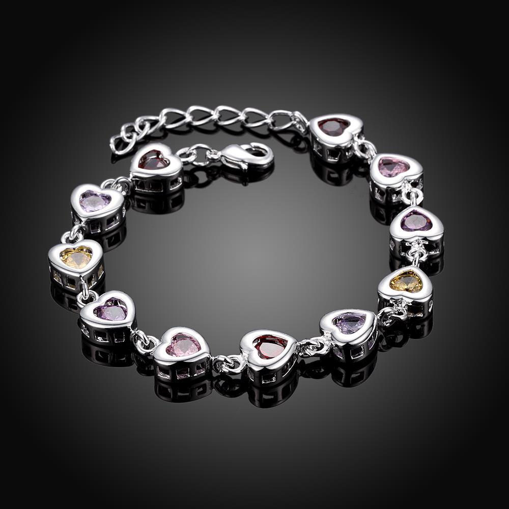 Rainbow Heart CZ Bracelet