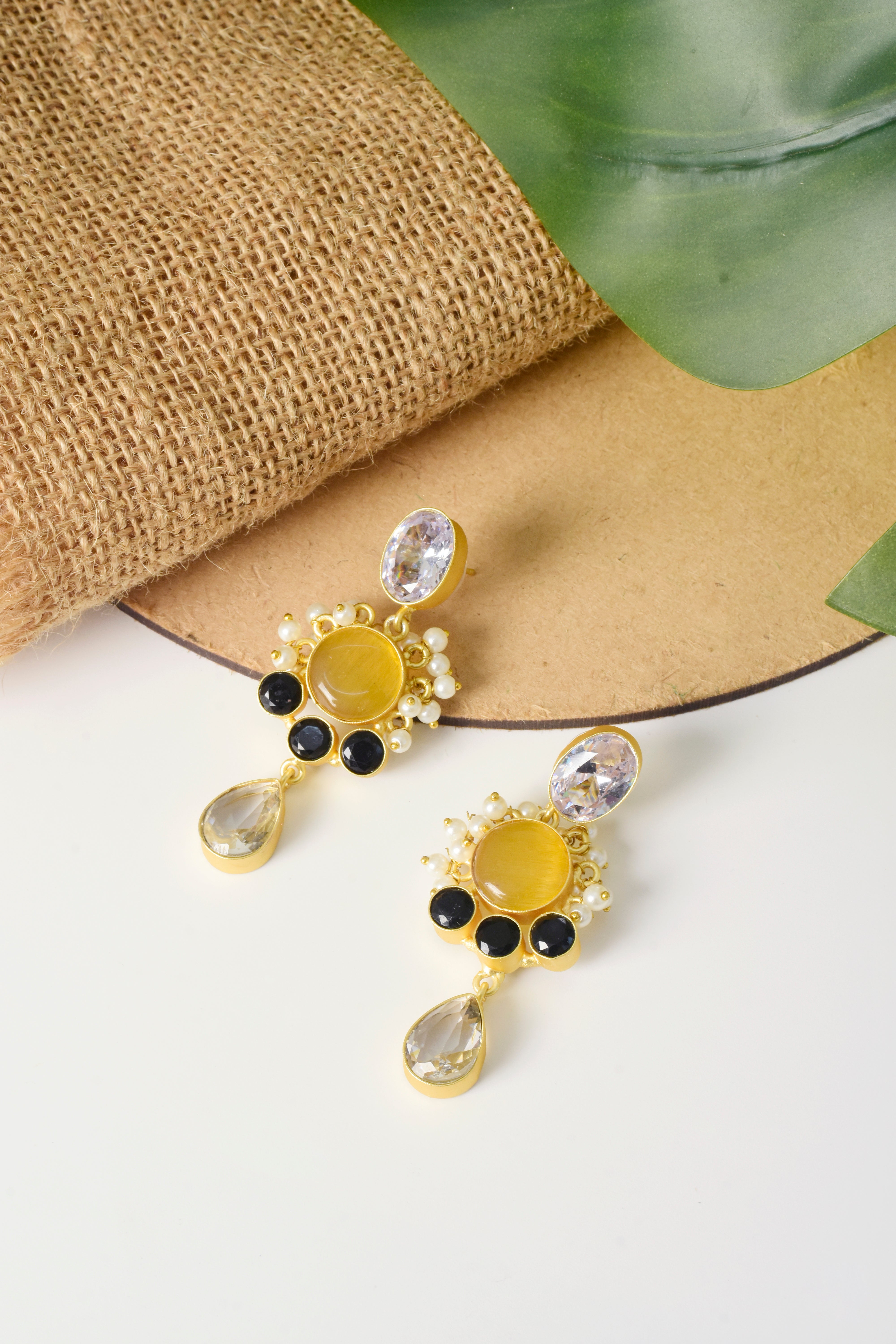 Elegant Multi-Stone Drop Earrings