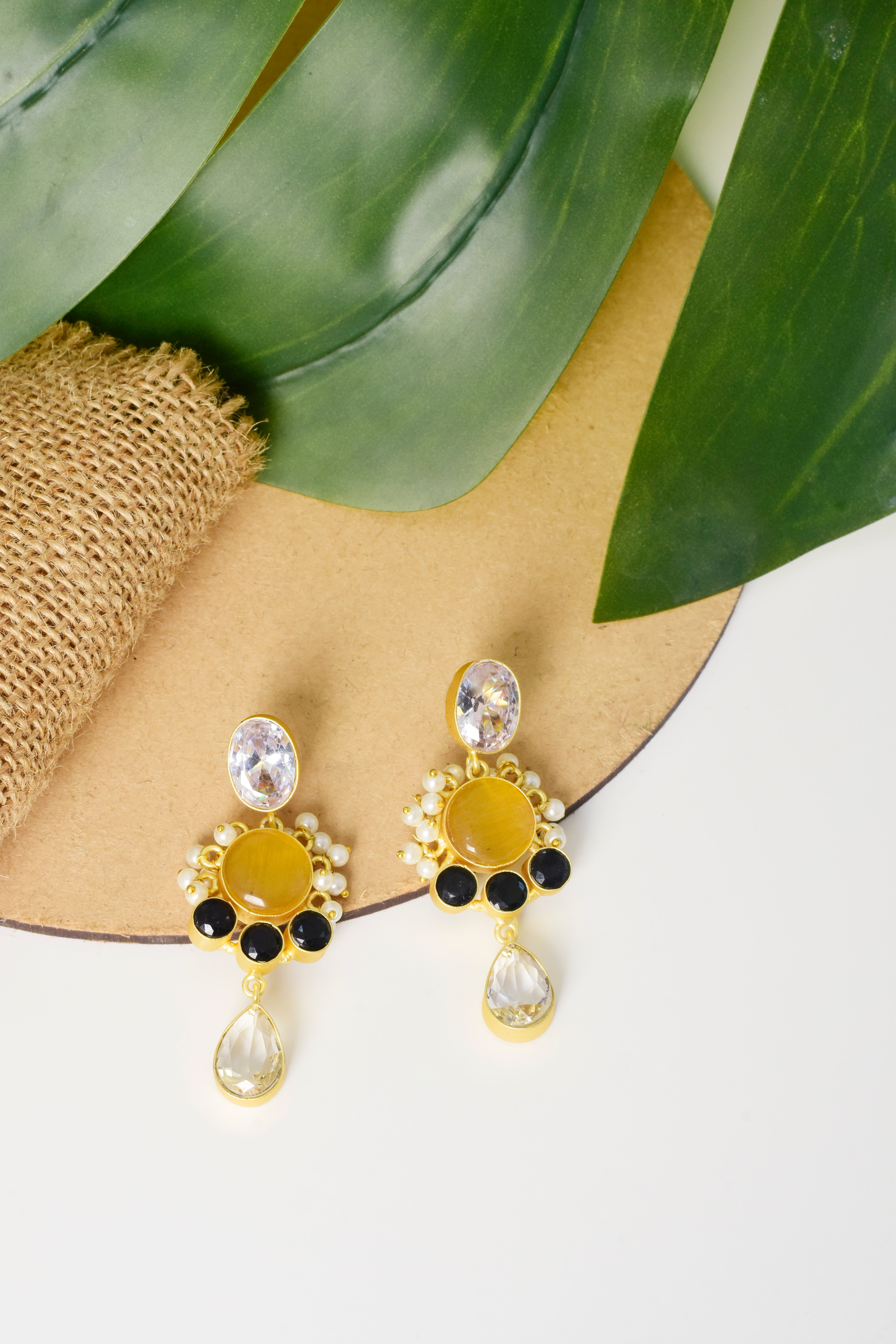 Elegant Multi-Stone Drop Earrings