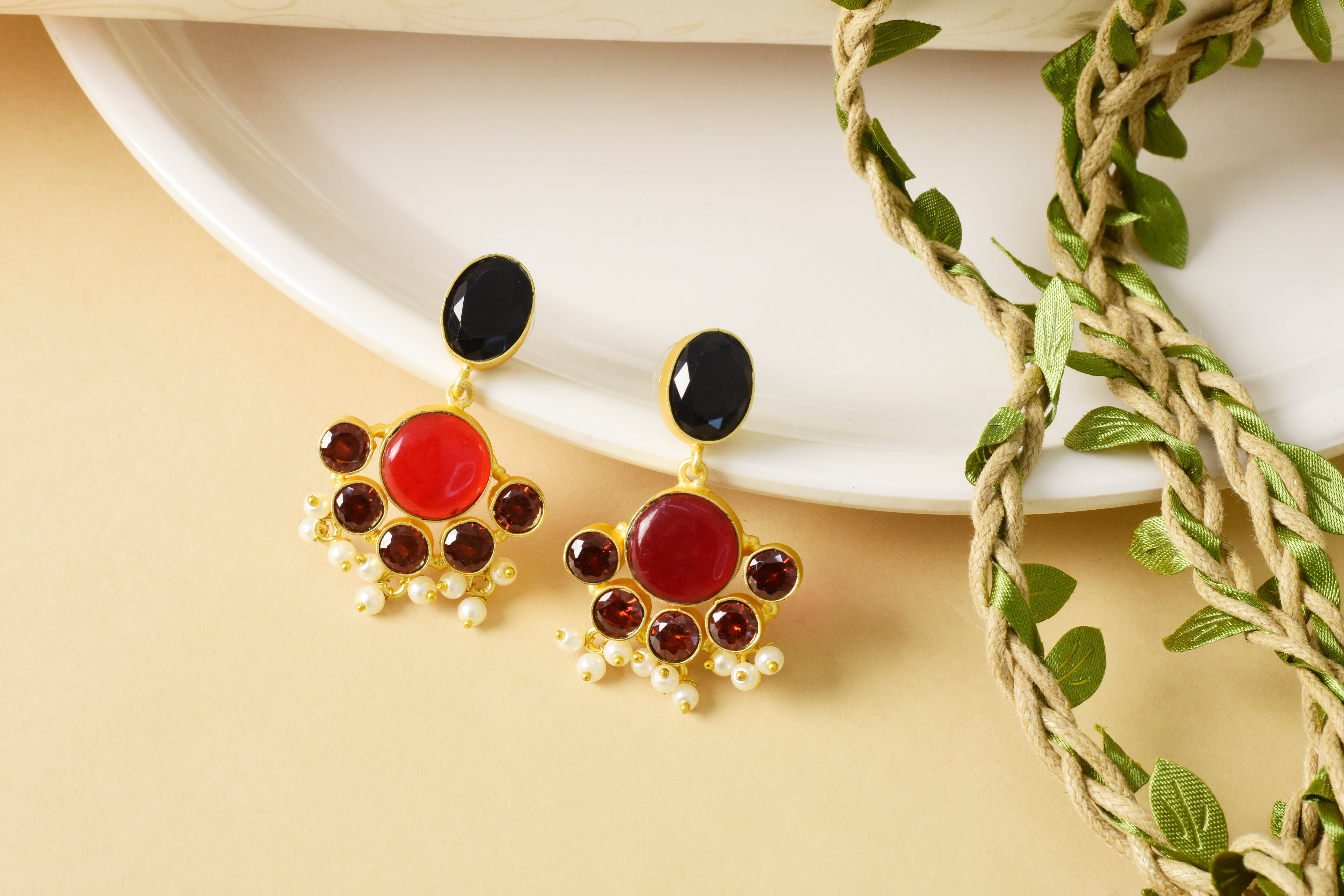 Garnet Bloom earrings