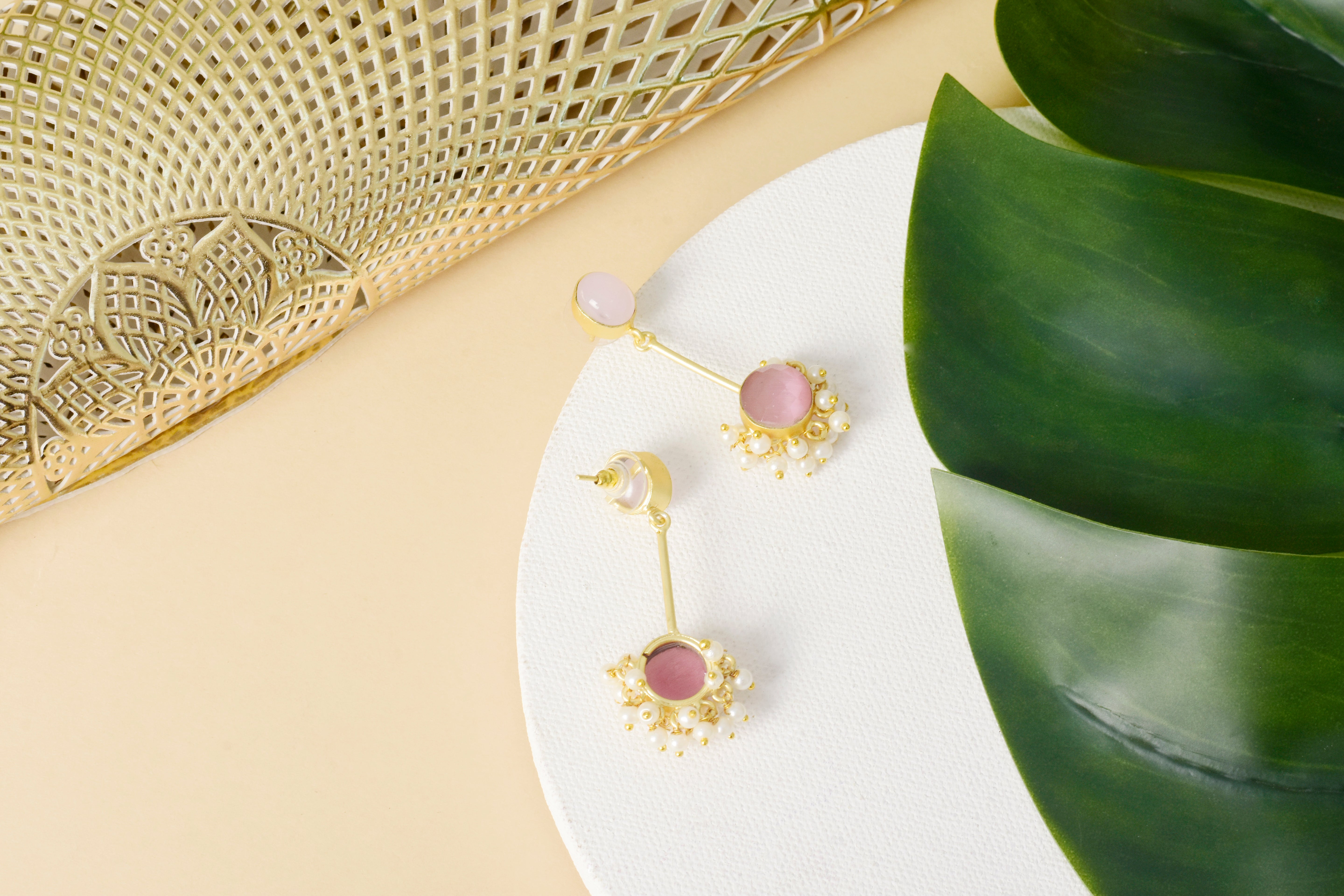 Blush Dew Drop Earrings