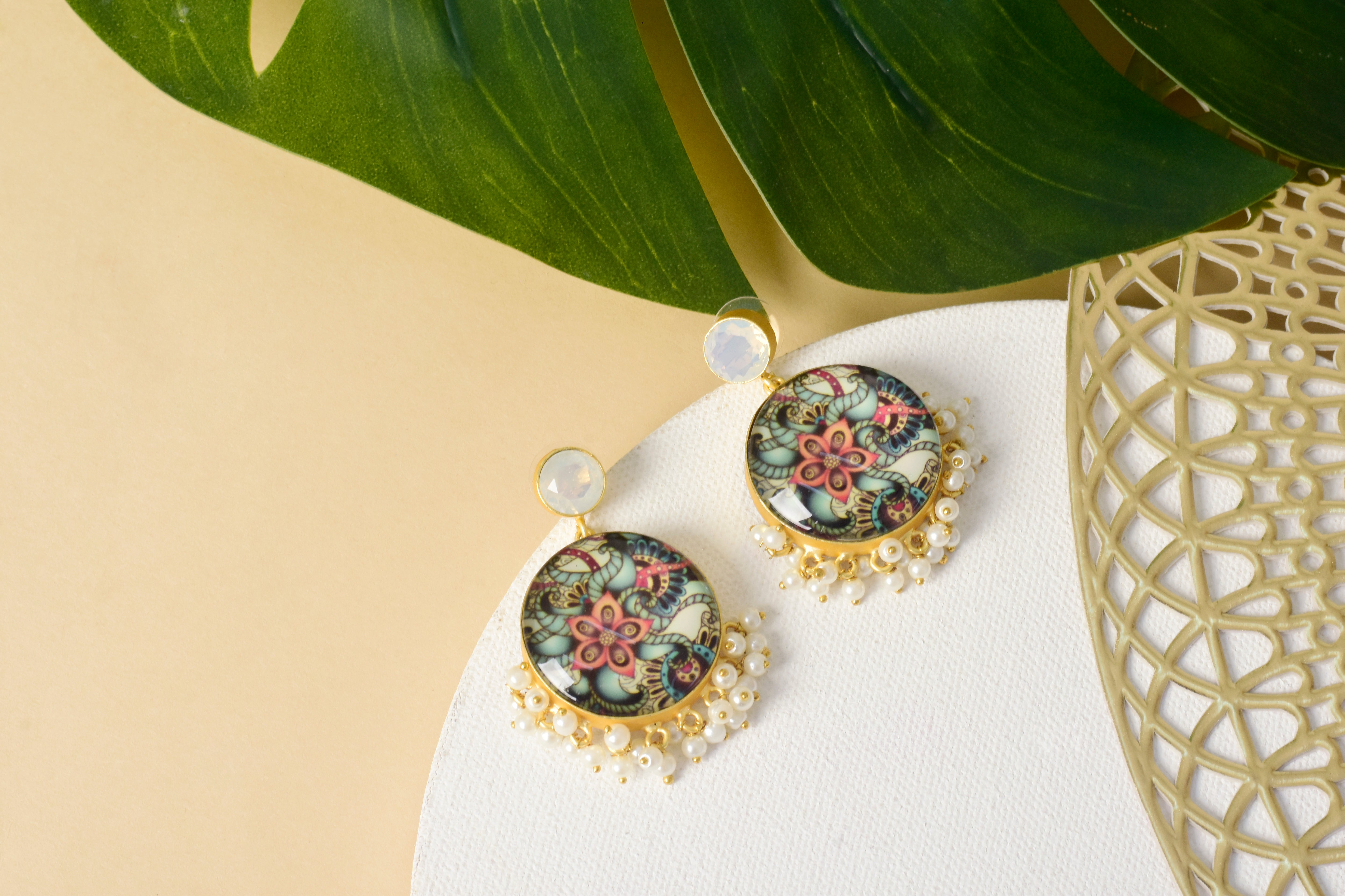Madhubani Bloom Earrings