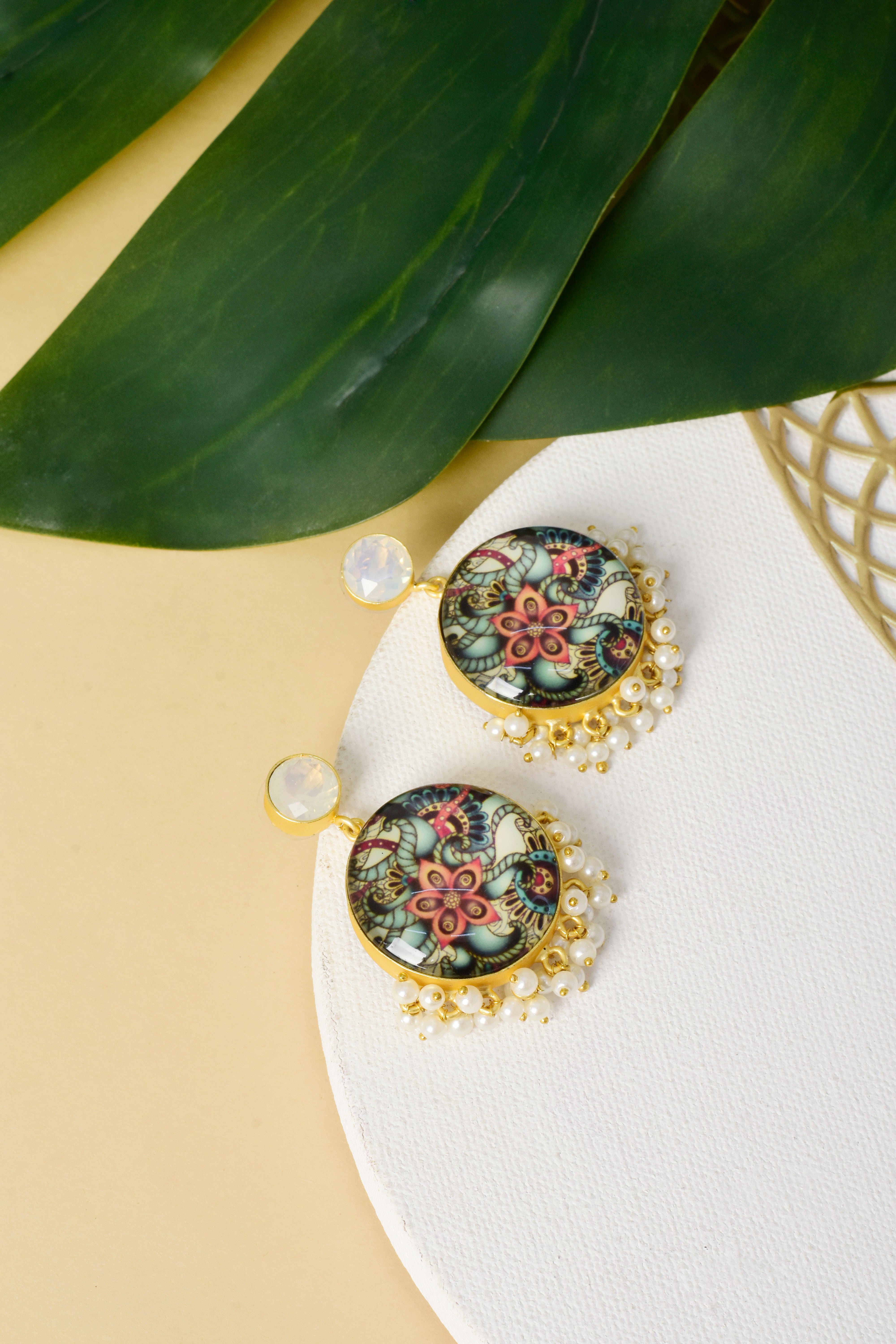 Madhubani Bloom Earrings