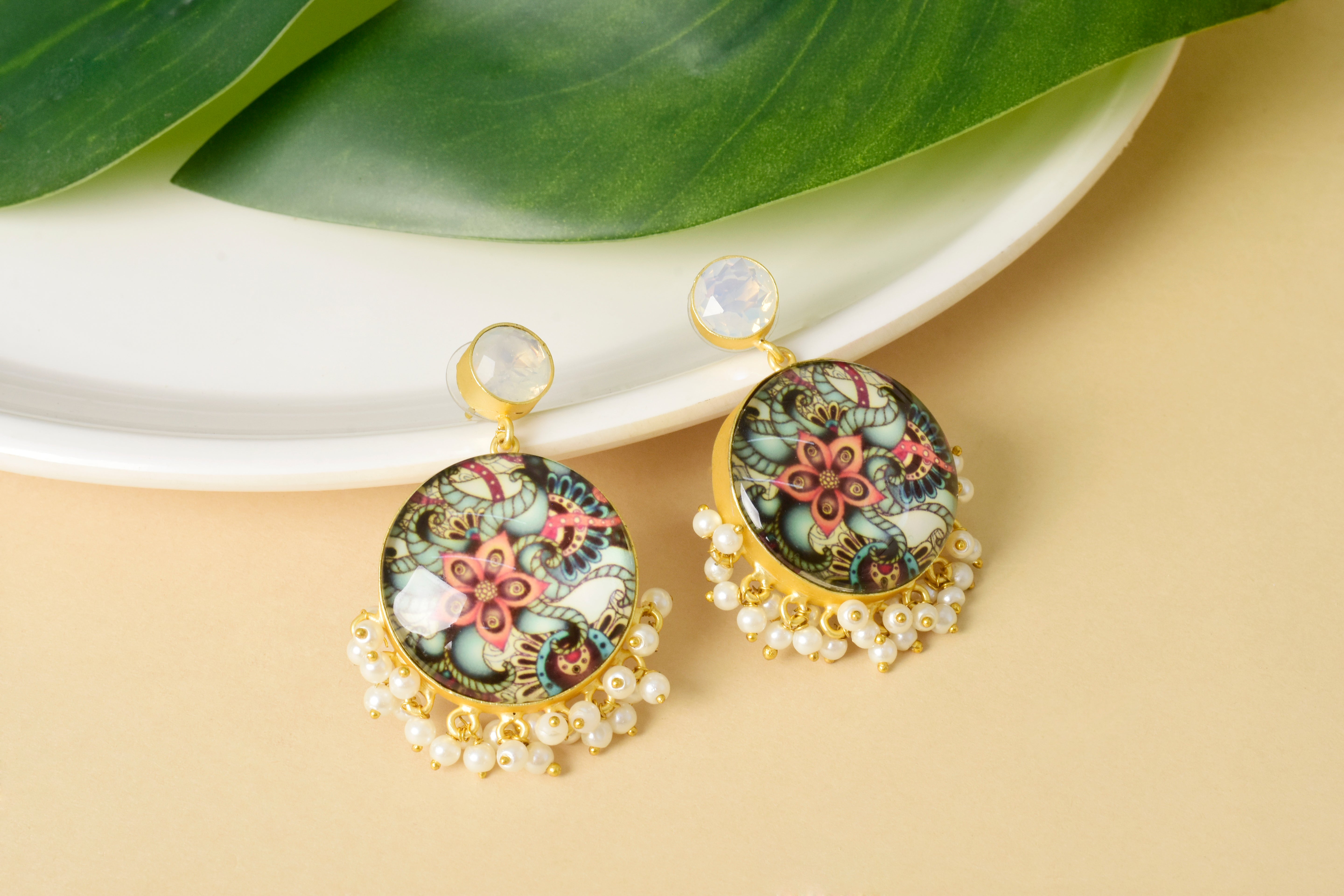 Madhubani Bloom Earrings