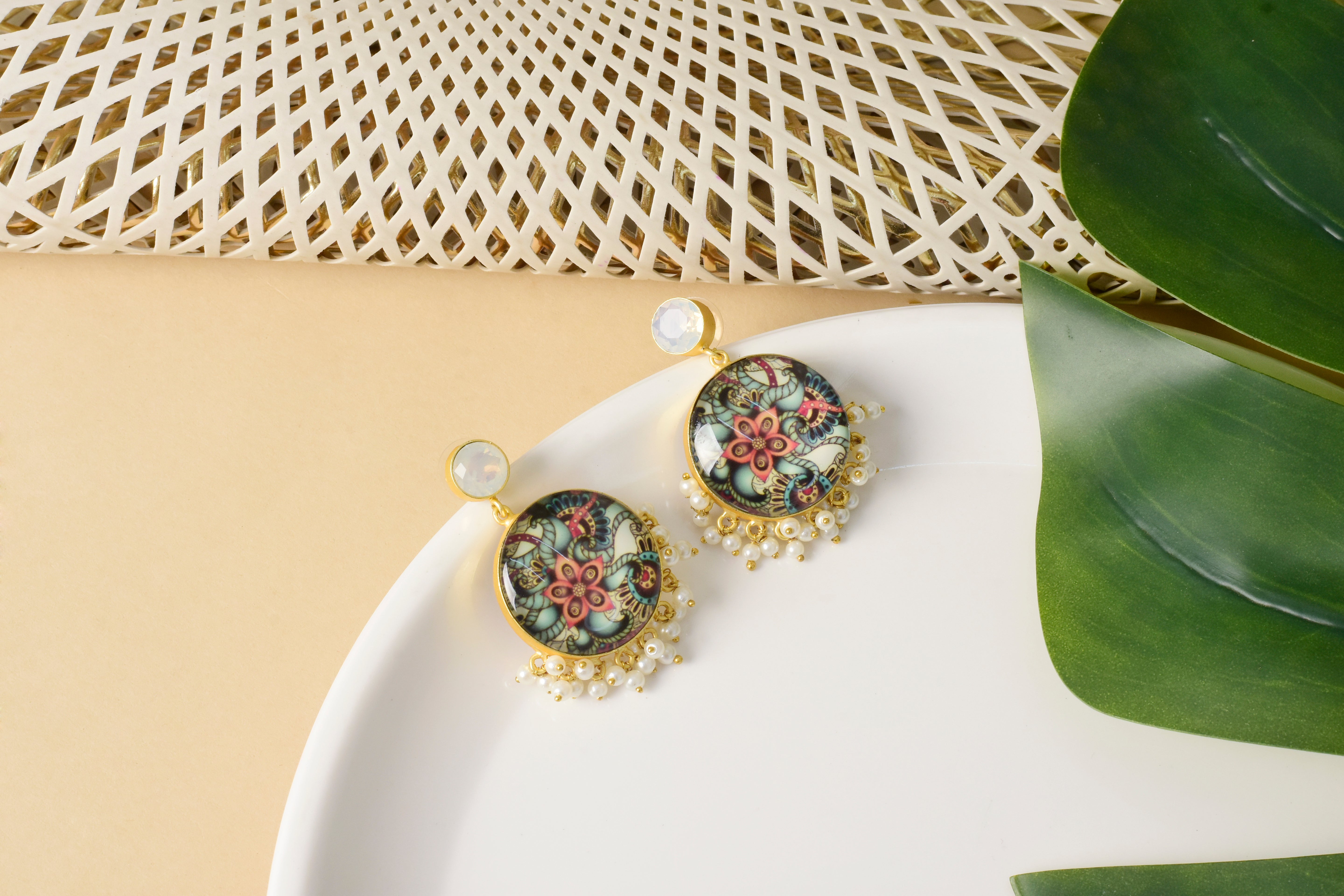Madhubani Bloom Earrings