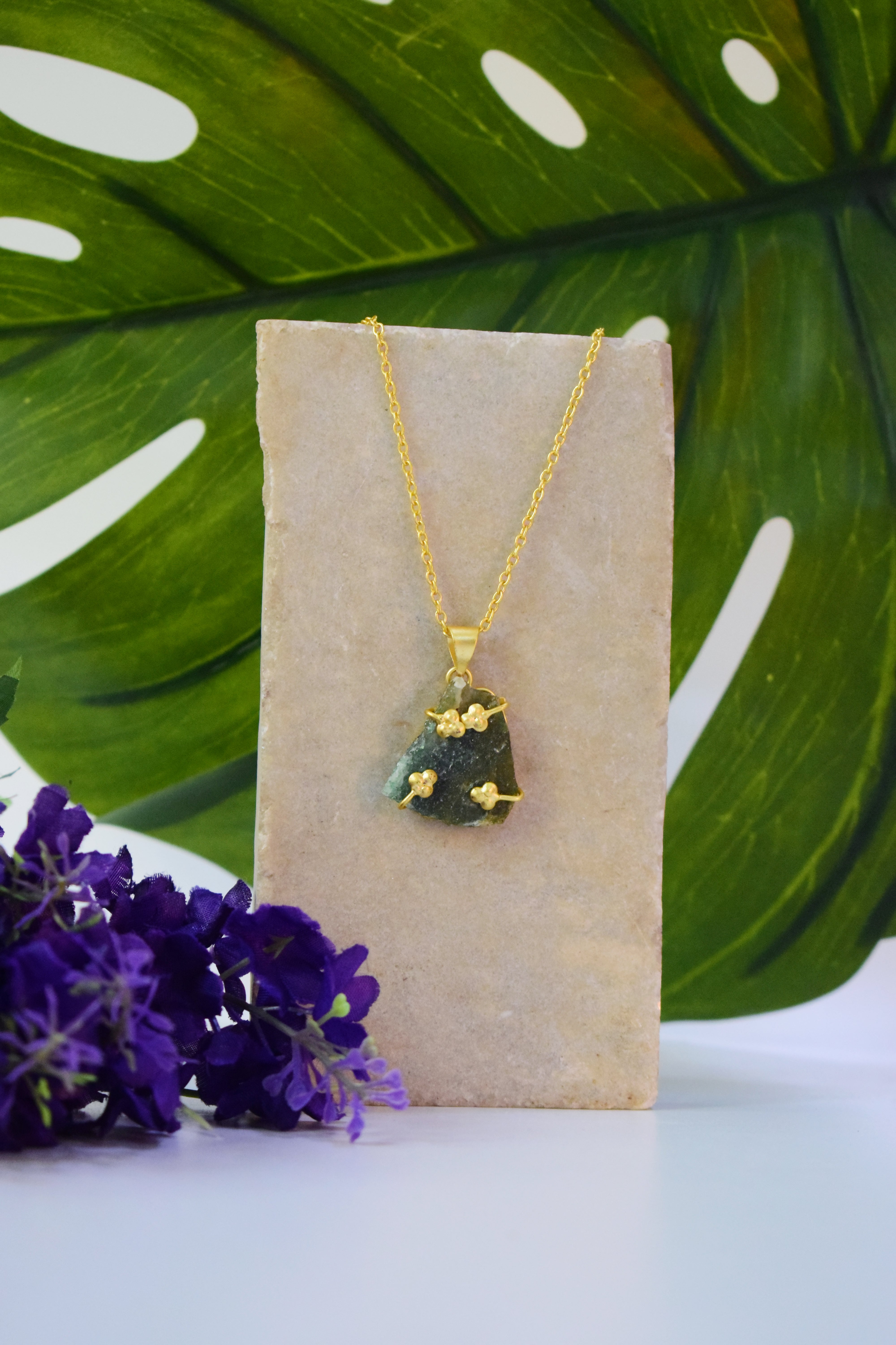 Raw Aventurine Bloom Pendant