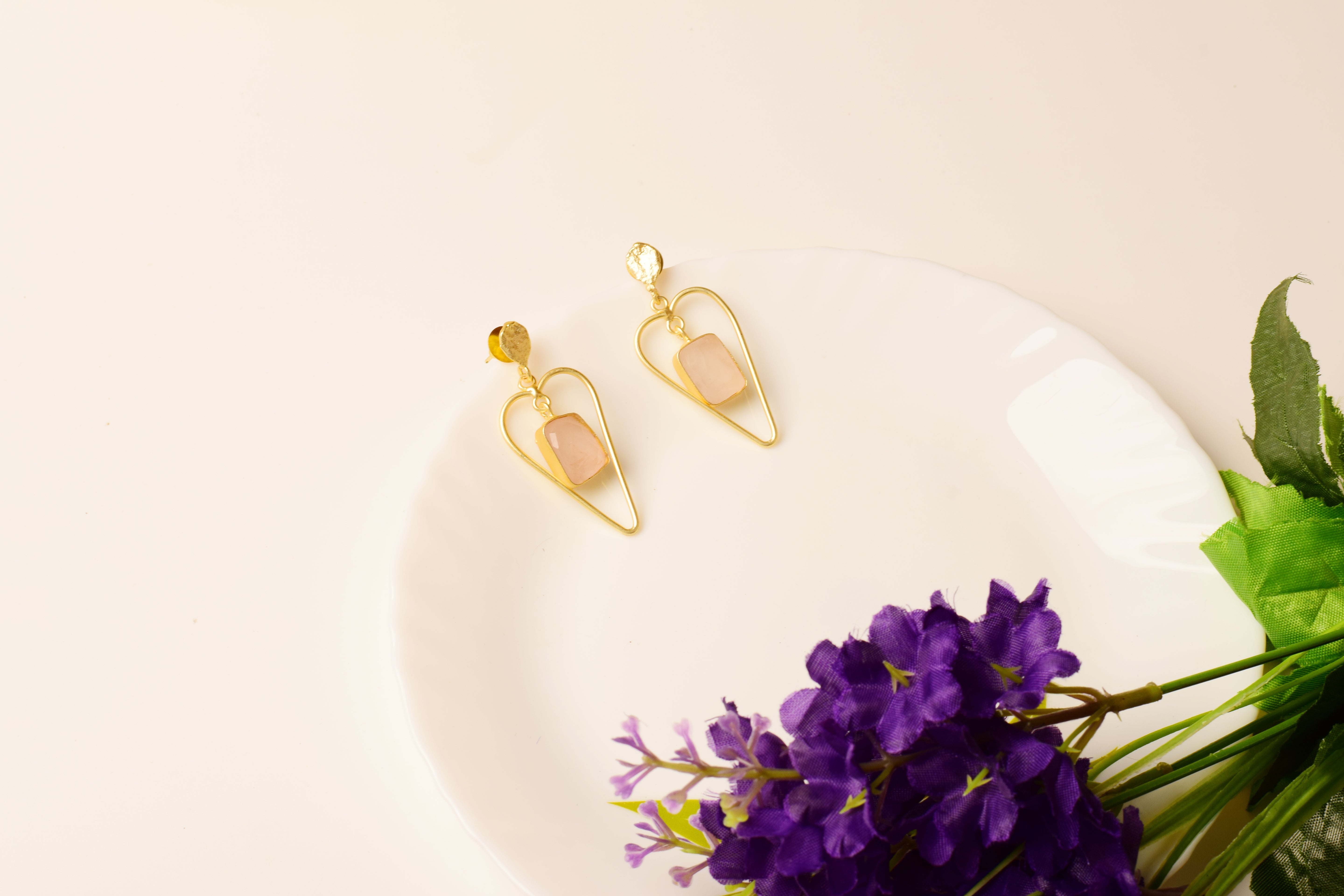 Blush Arc Drop Earrings