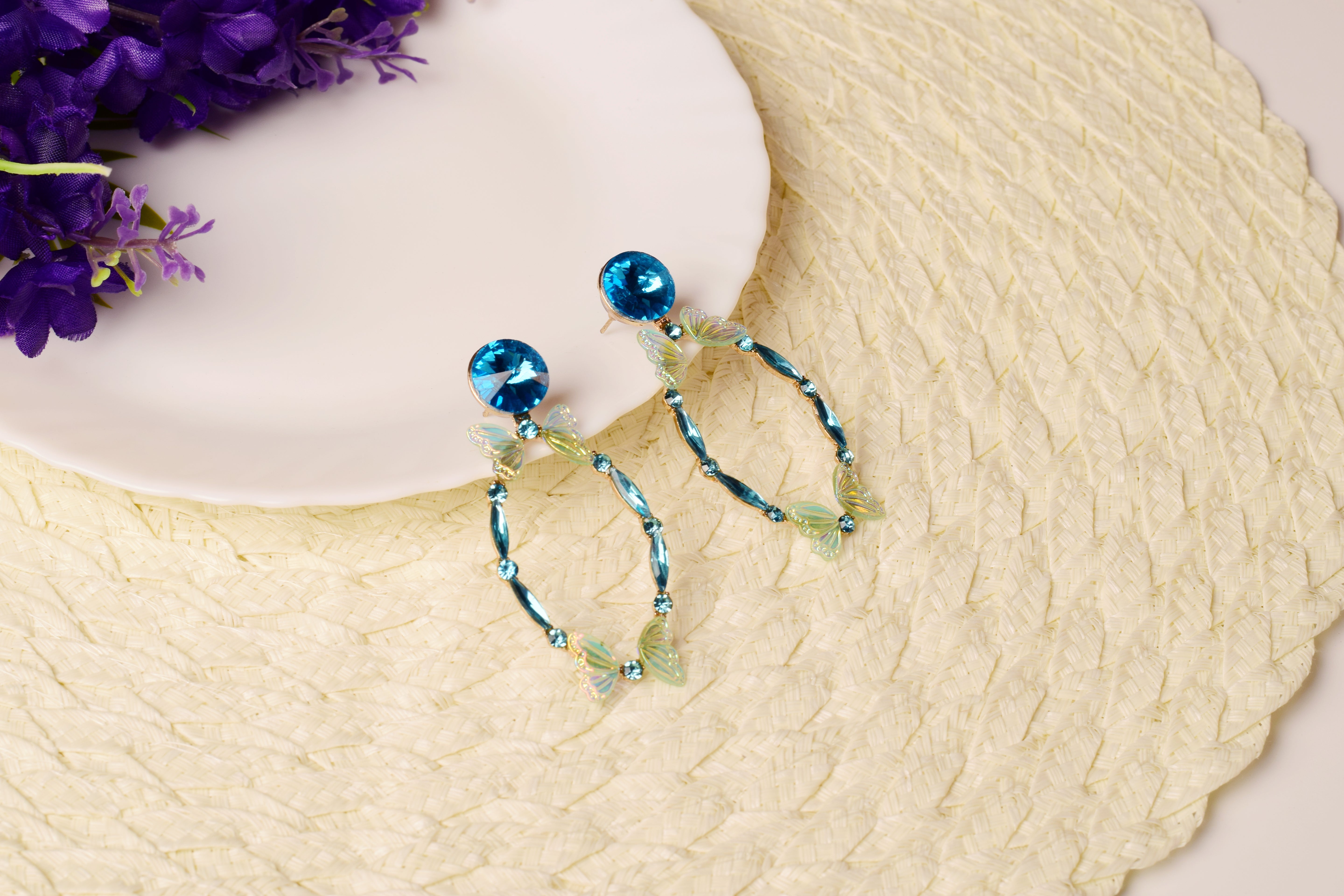 Azure Flutter Hoop Earrings