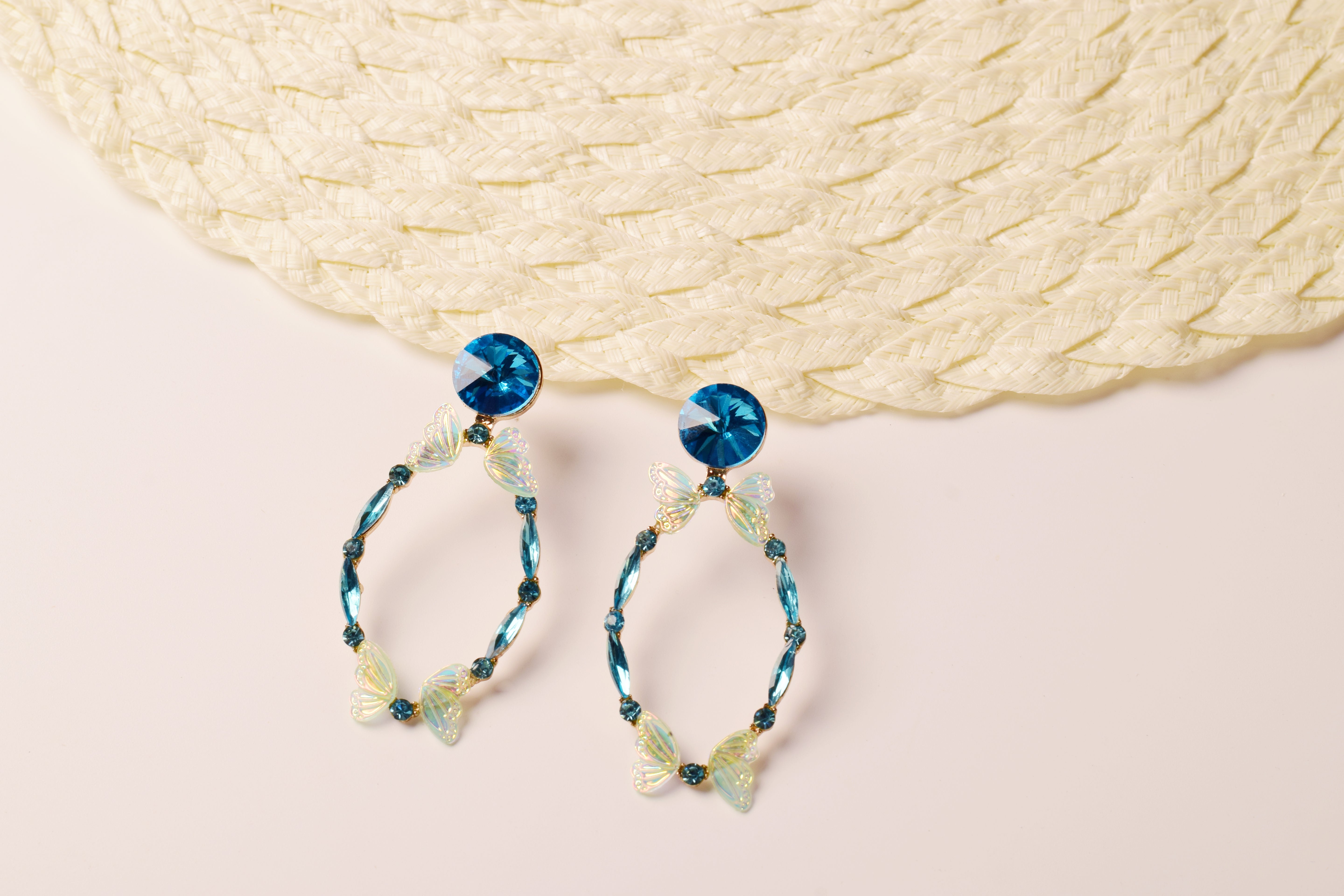 Azure Flutter Hoop Earrings