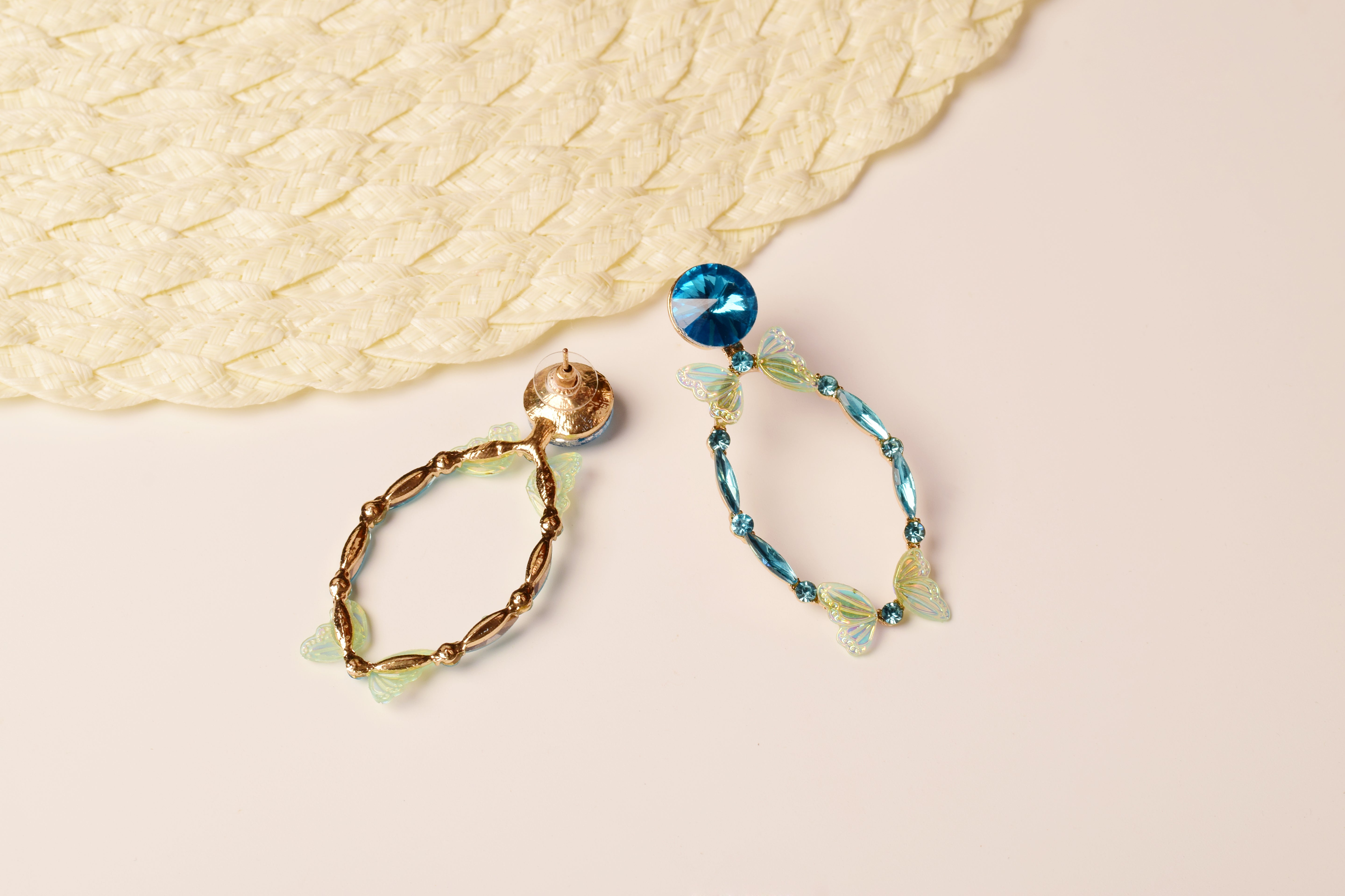 Azure Flutter Hoop Earrings