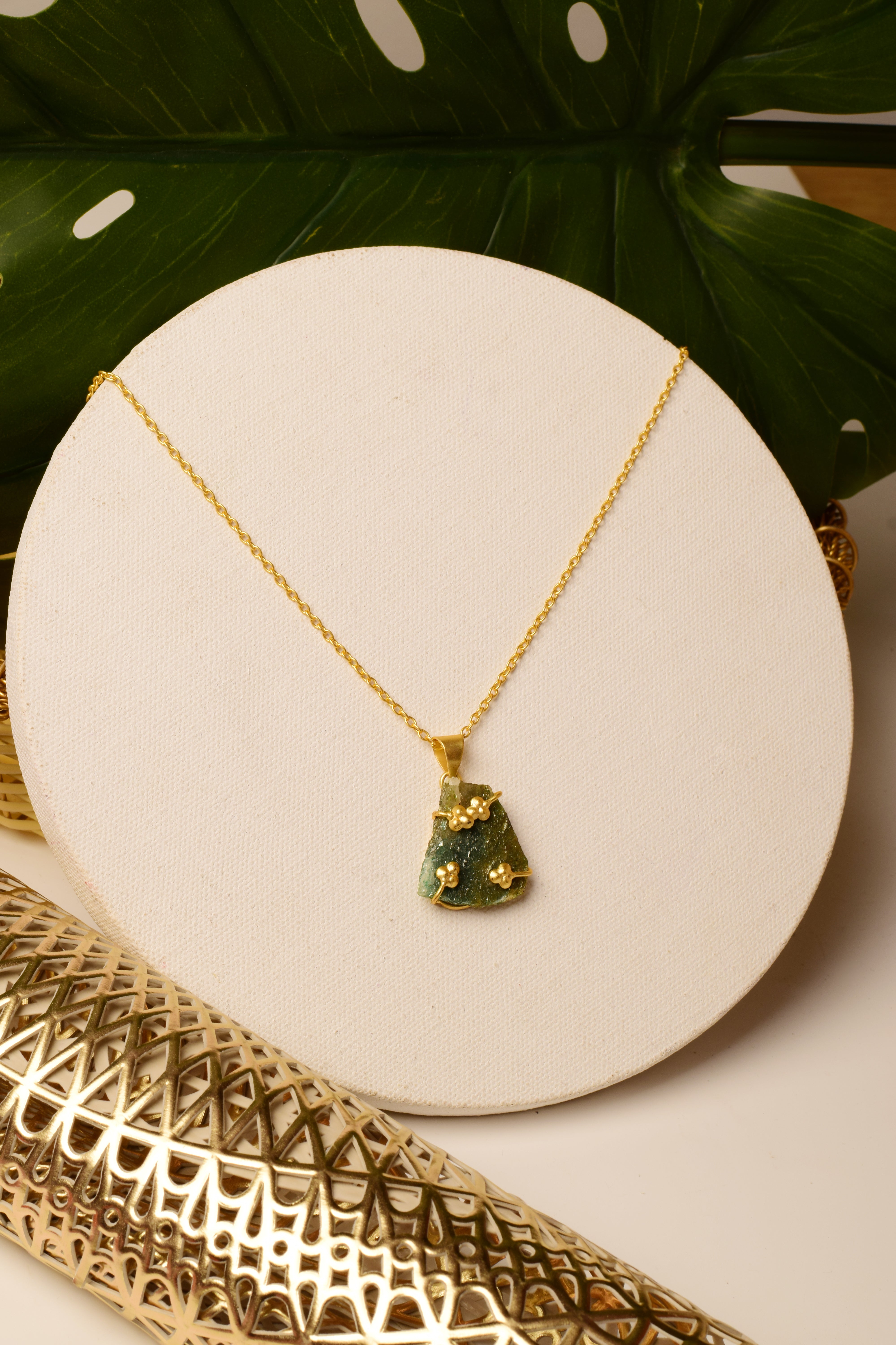 Raw Aventurine Bloom Pendant