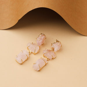 Rose Quartz Cascade Earrings Rose Quartz Cascade Earrings