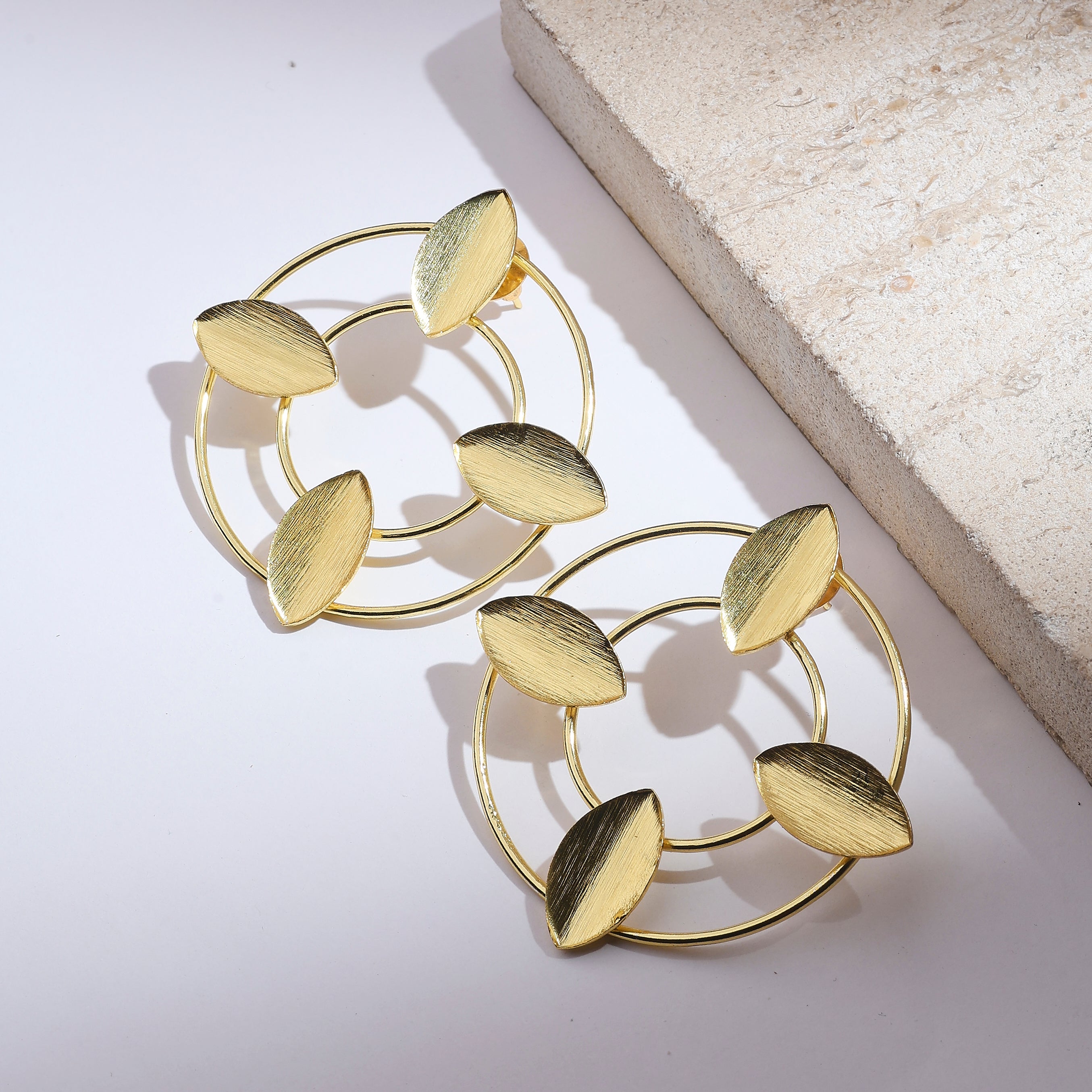Leaf Circle Earrings