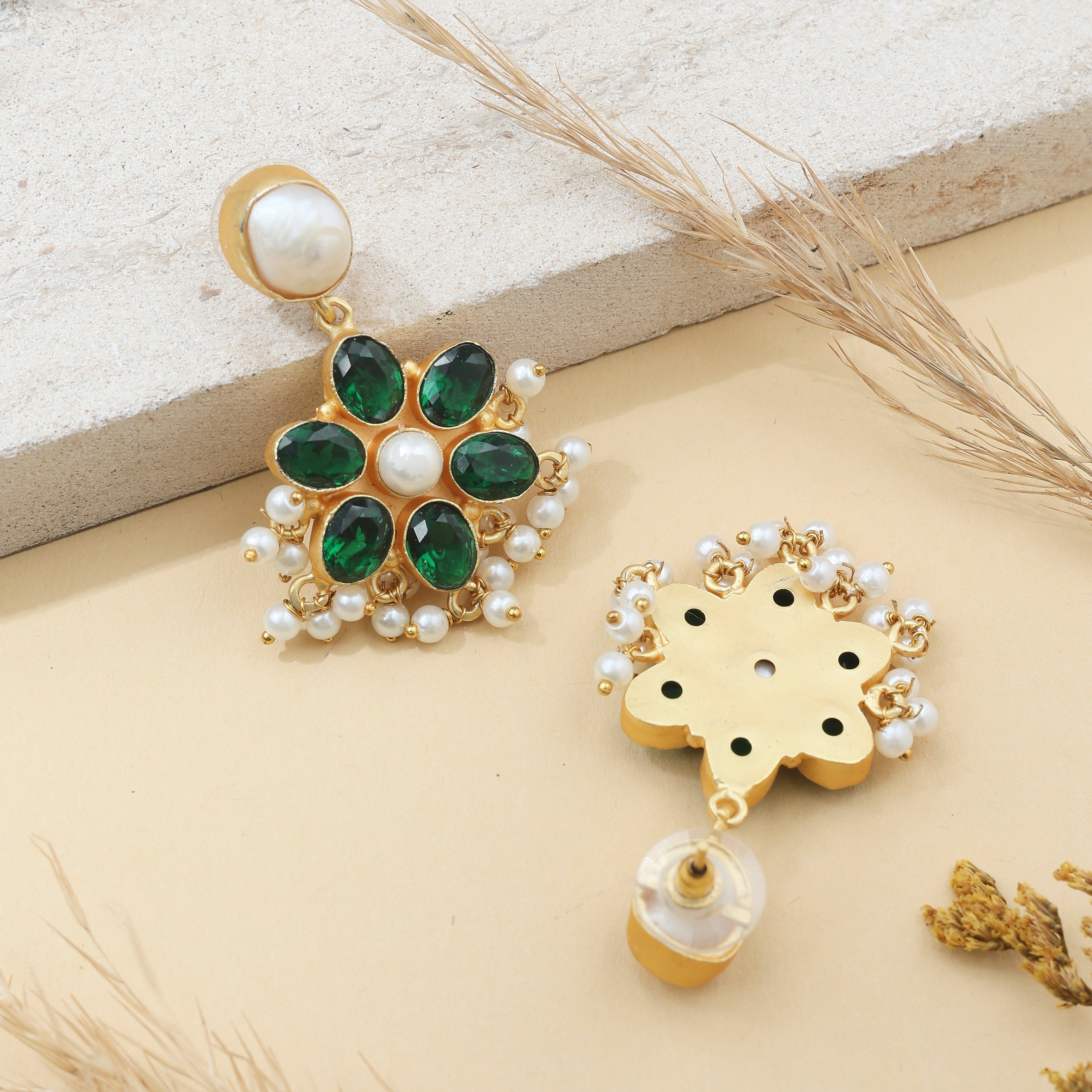 Green Starfall Earrings