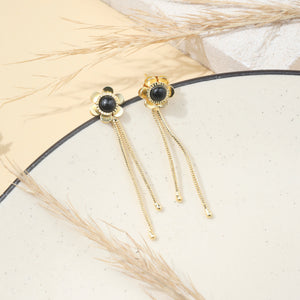 Black Flower Spark Earrings Black Flower Spark Earrings