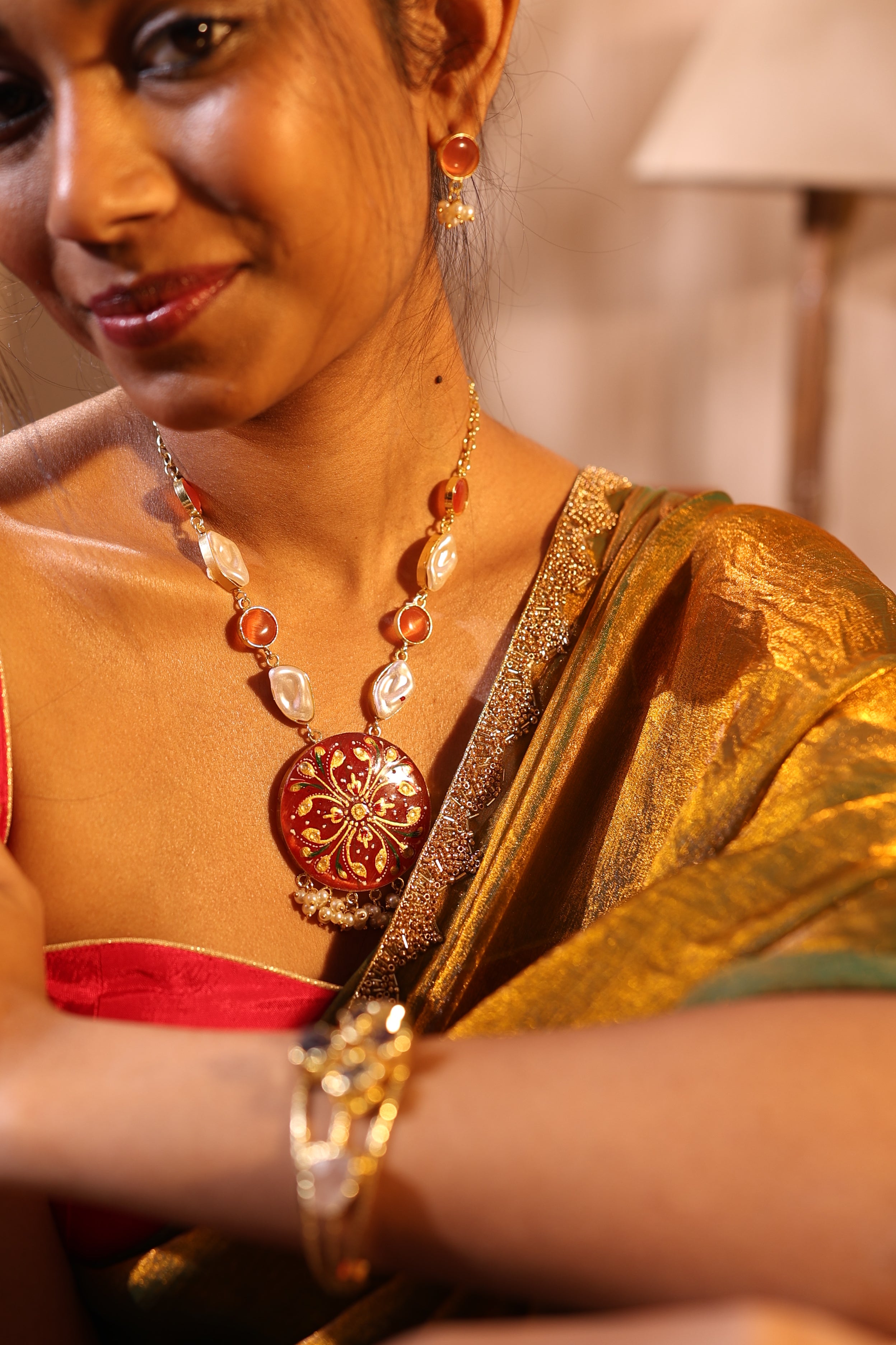 Gulzar Enamel Necklace Set