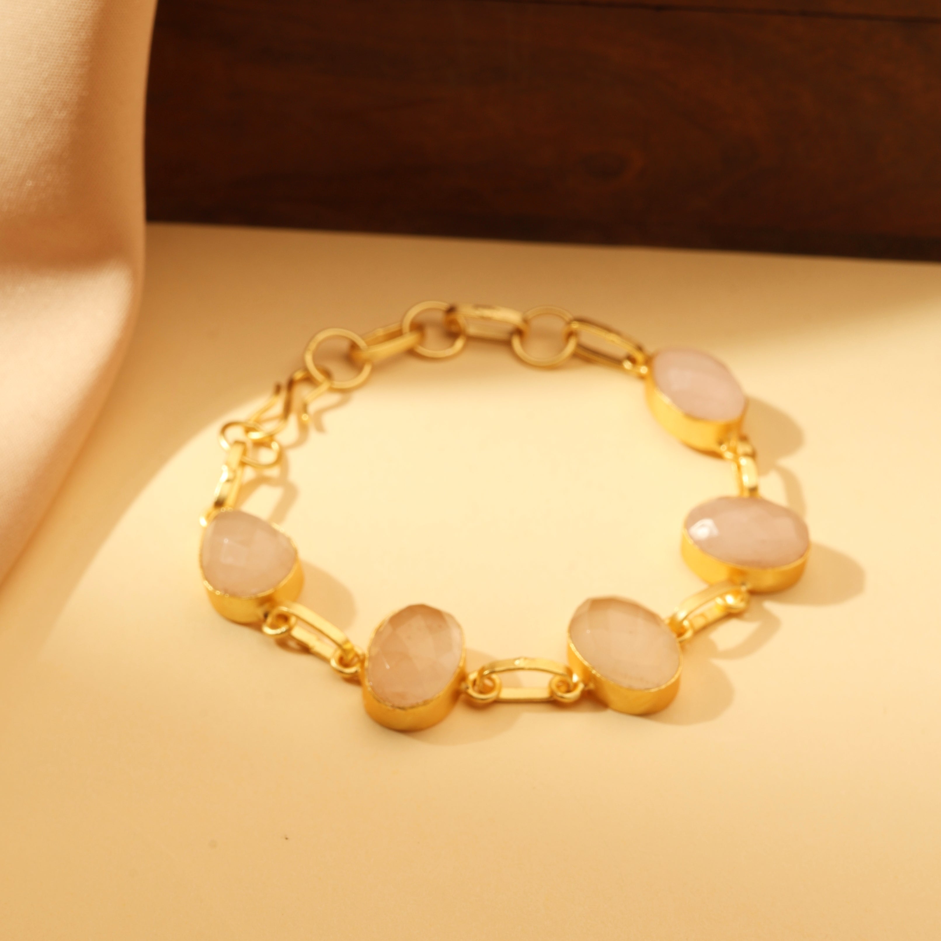 Blush Quartz Link Bracelet