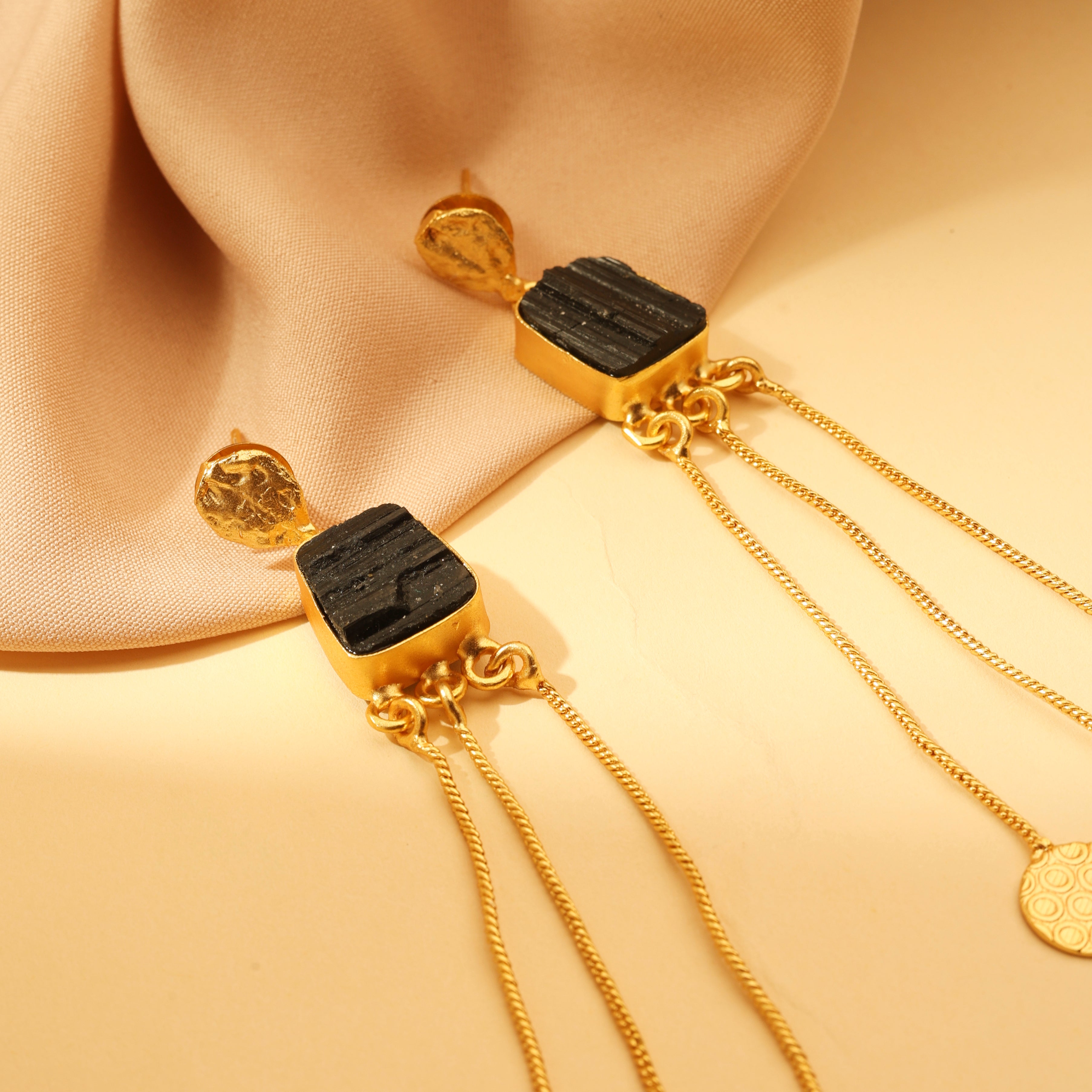 Noir Tassel Drop Earrings