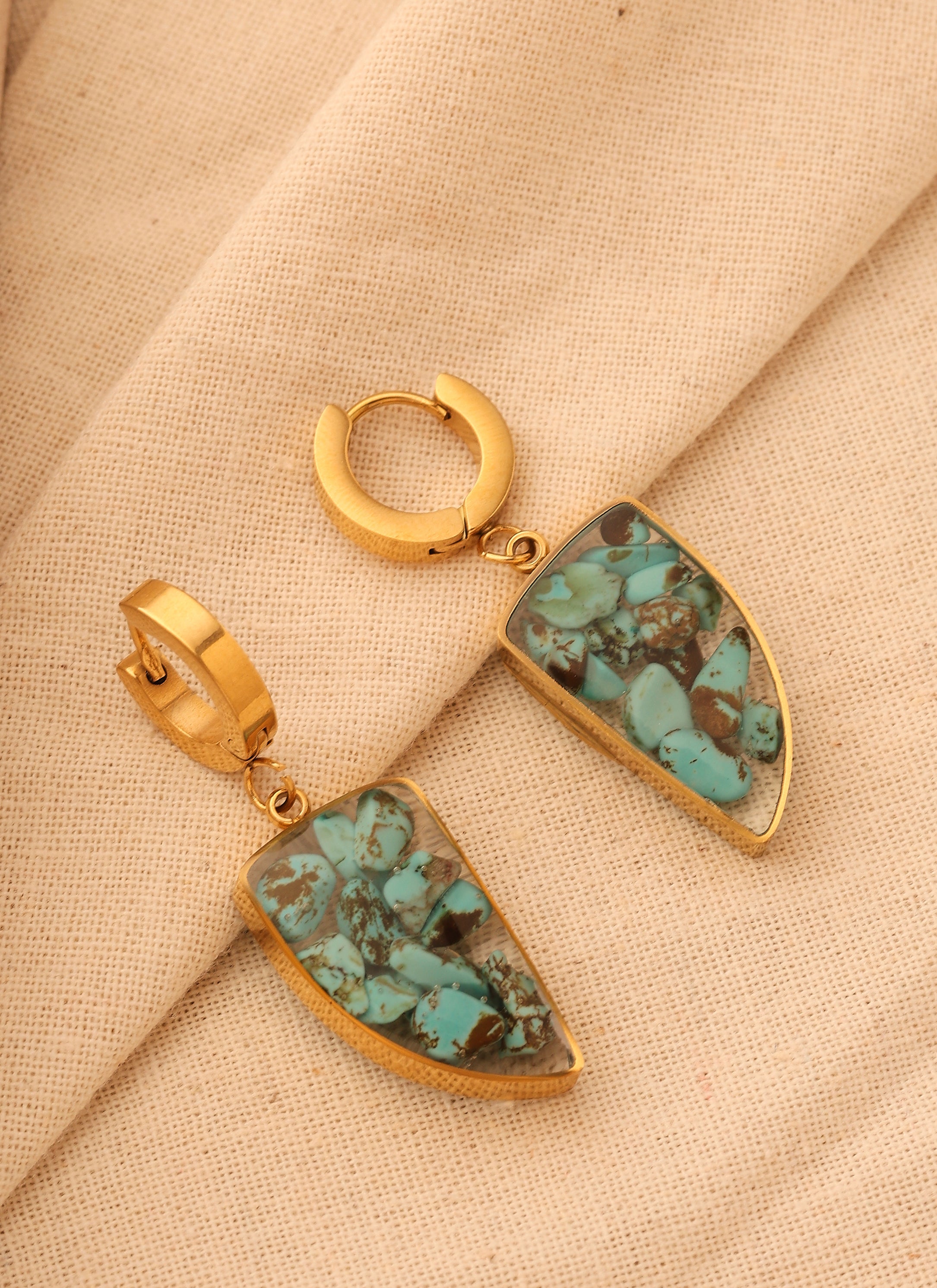 Turquoise Blue Natural Stone Earrings