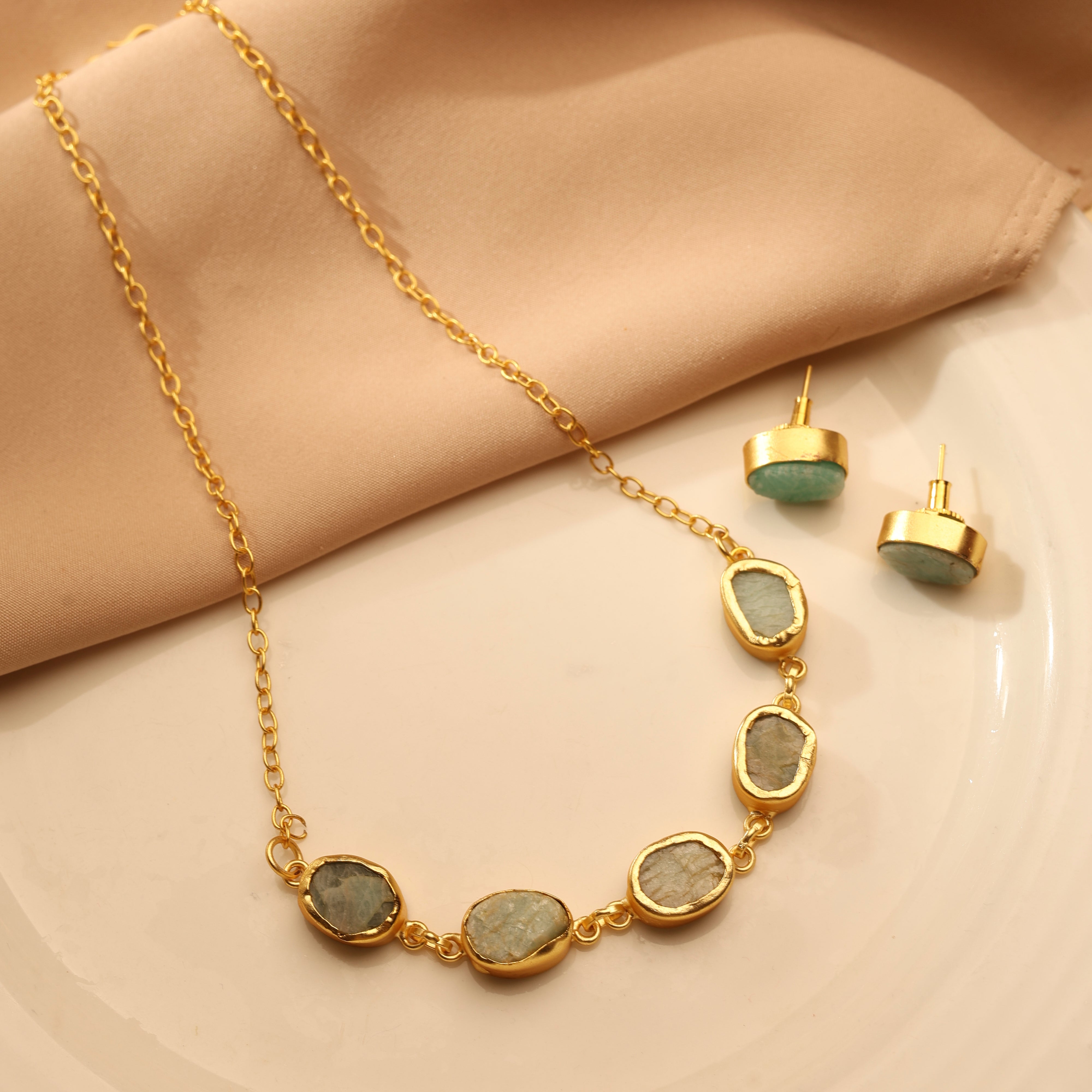 Amazonite Cluster Necklace Set