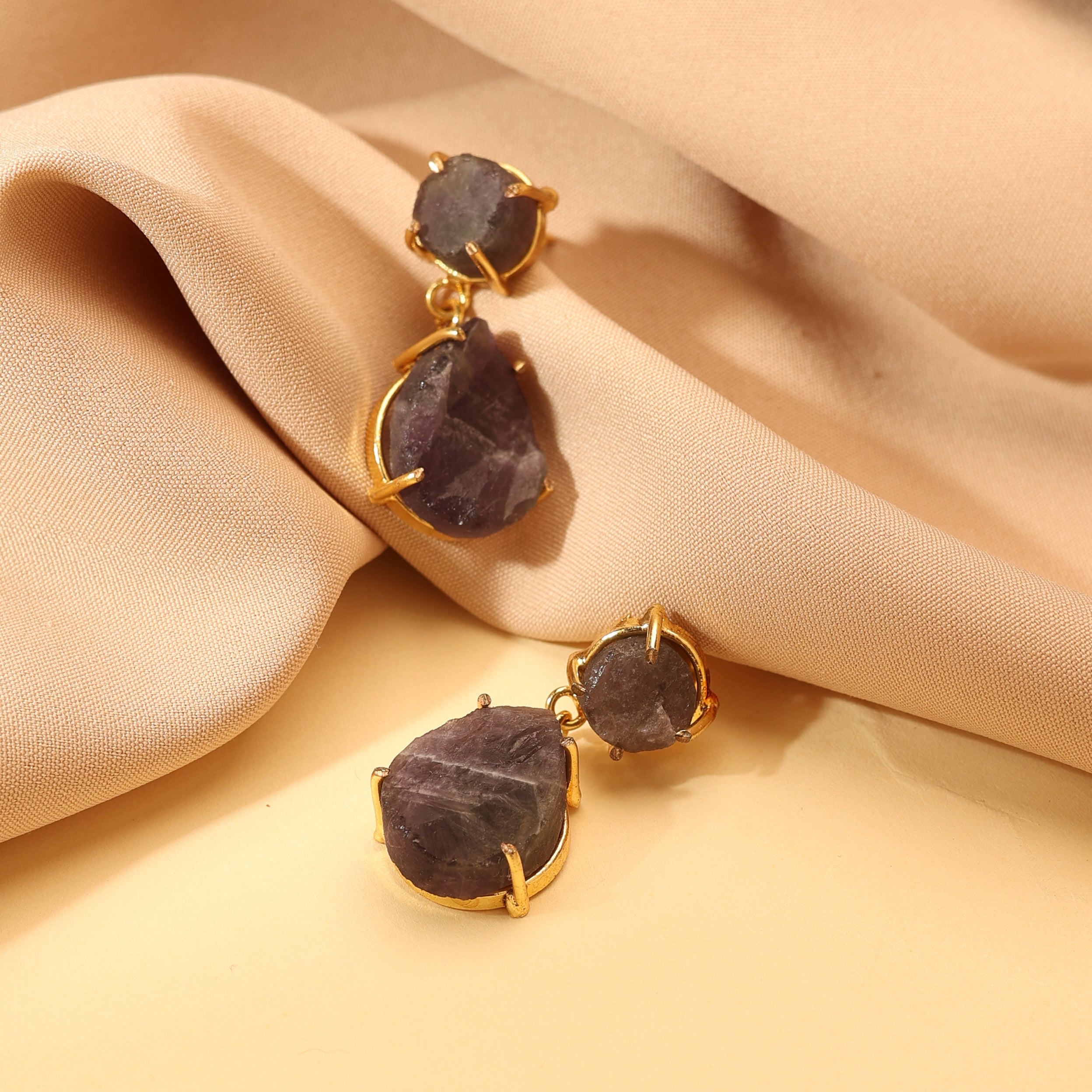 Amethyst Two-Tier Drop Earrings