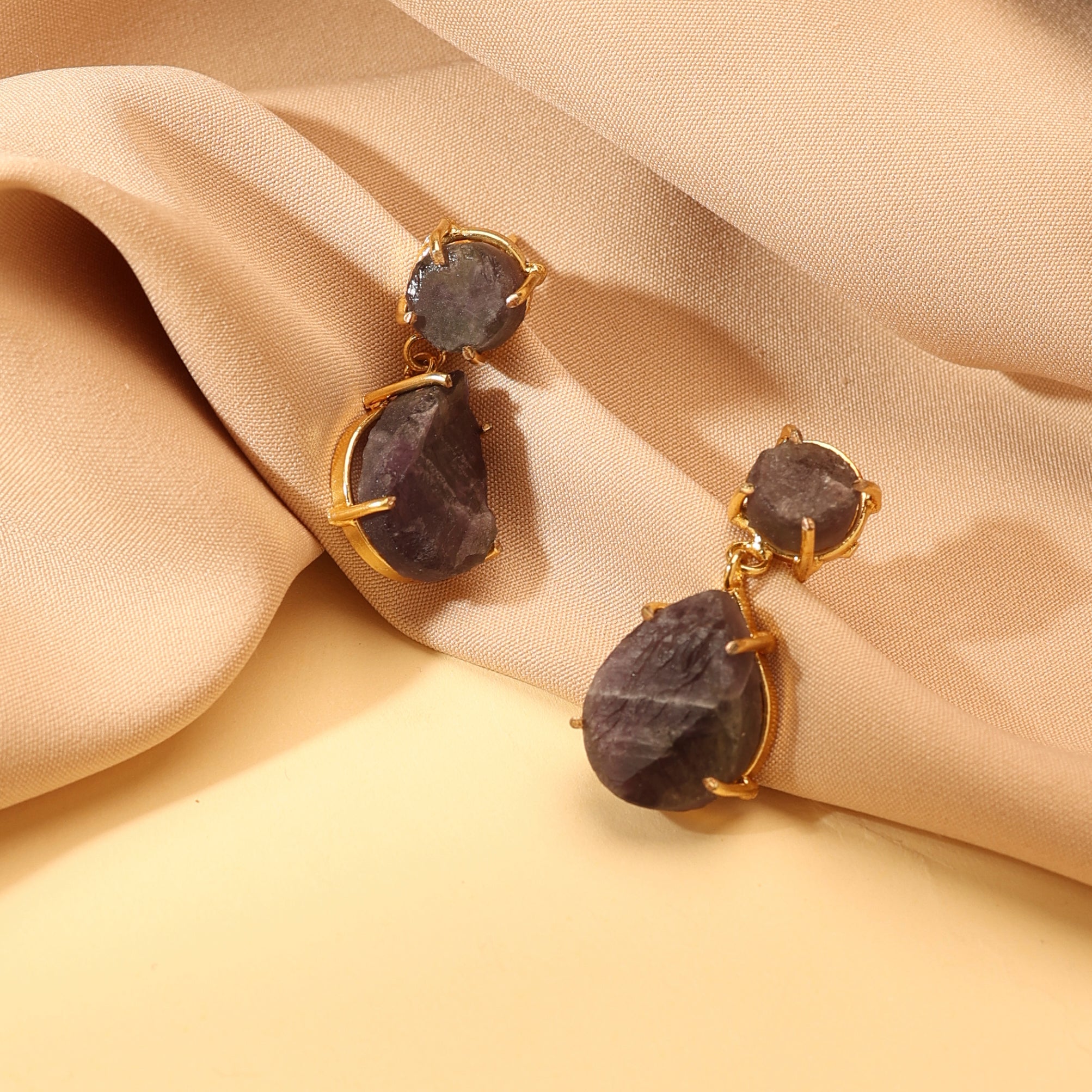 Amethyst Two-Tier Drop Earrings