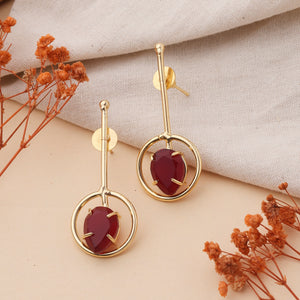Tall Maroon Stone Earrings Tall Maroon Stone Earrings