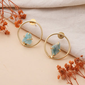 Round Amazonite Stone Earrings Round Amazonite Stone Earrings