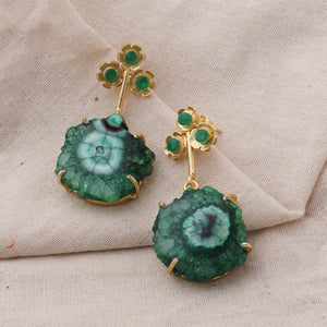 Green Matte Gold Serenity Earrings Green Matte Gold Serenity Earrings