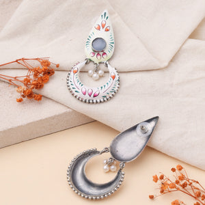 Handpainted White Earrings Handpainted White Earrings