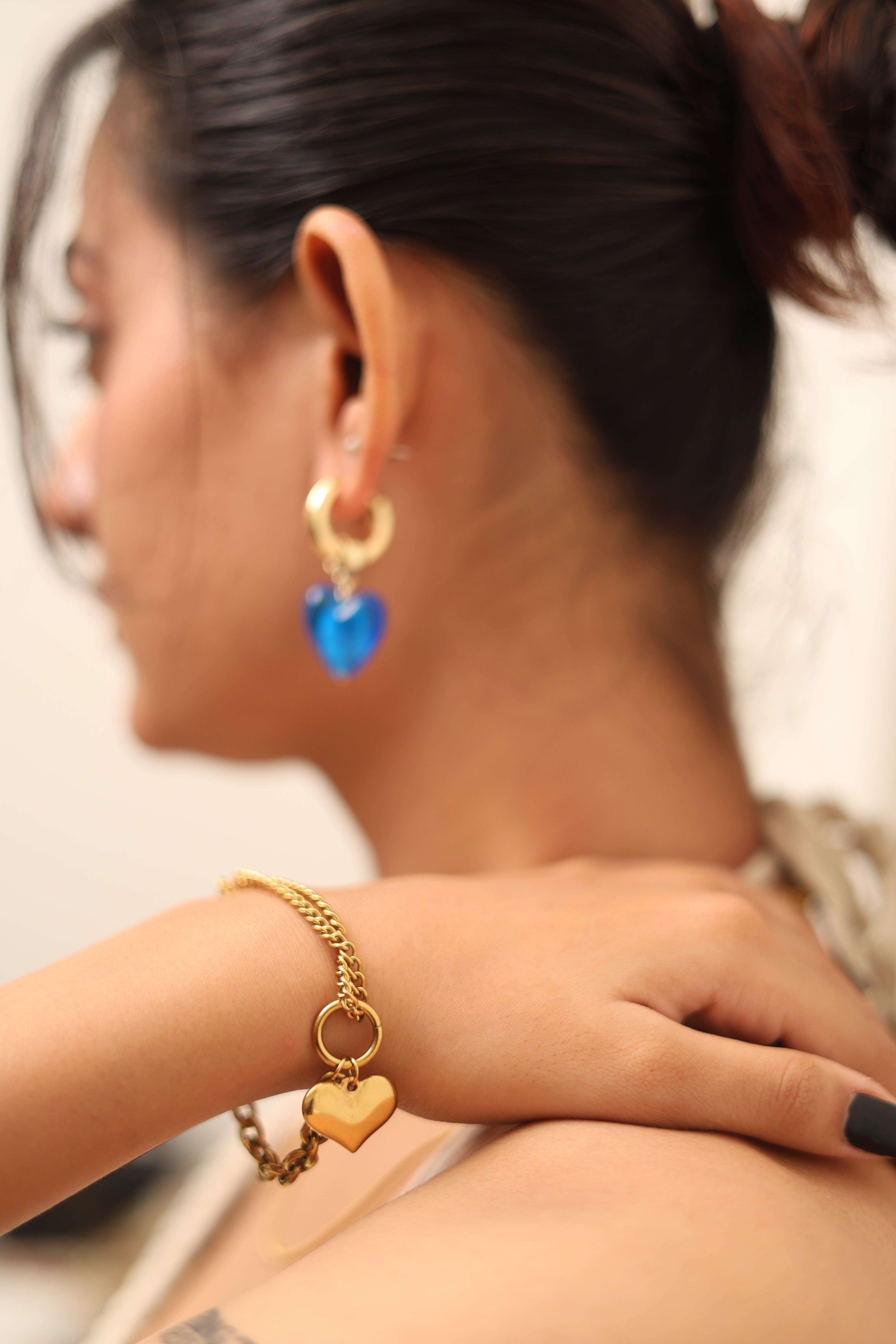 Blue Stone Love Earrings