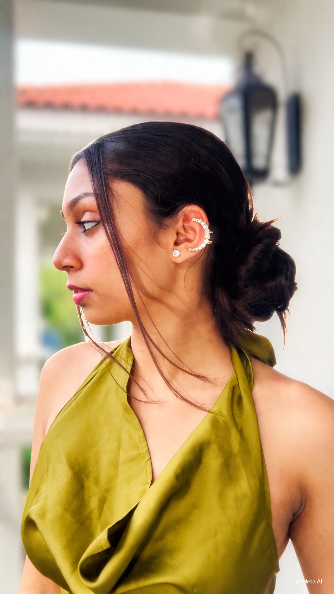 Crystal Studded Hoop Ear Cuff Earrings