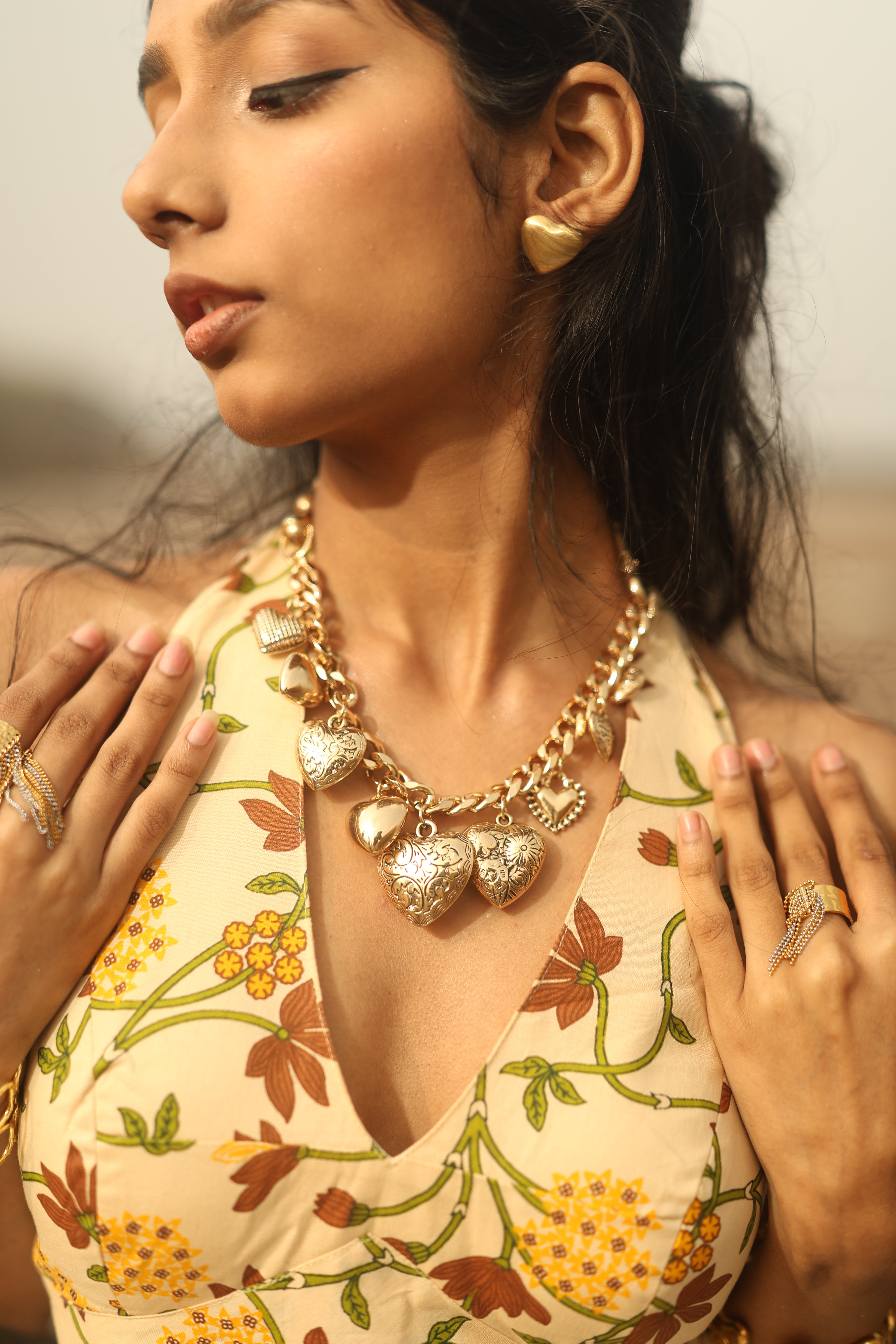 Baroque Heart Charm Neckpiece