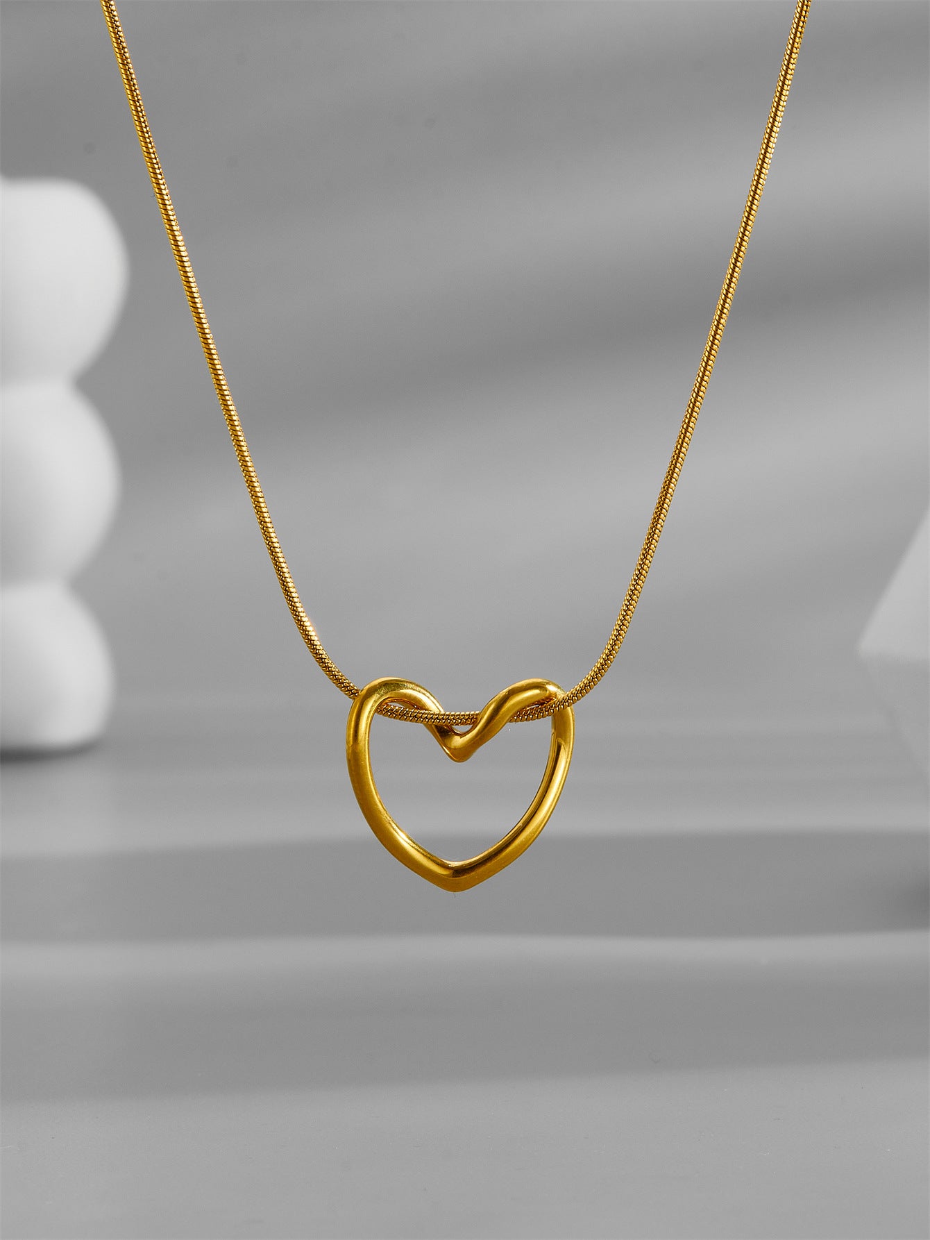 Stillness heart Necklace -Some love doesn’t rush. It stays. It settles. It feels like stillness.