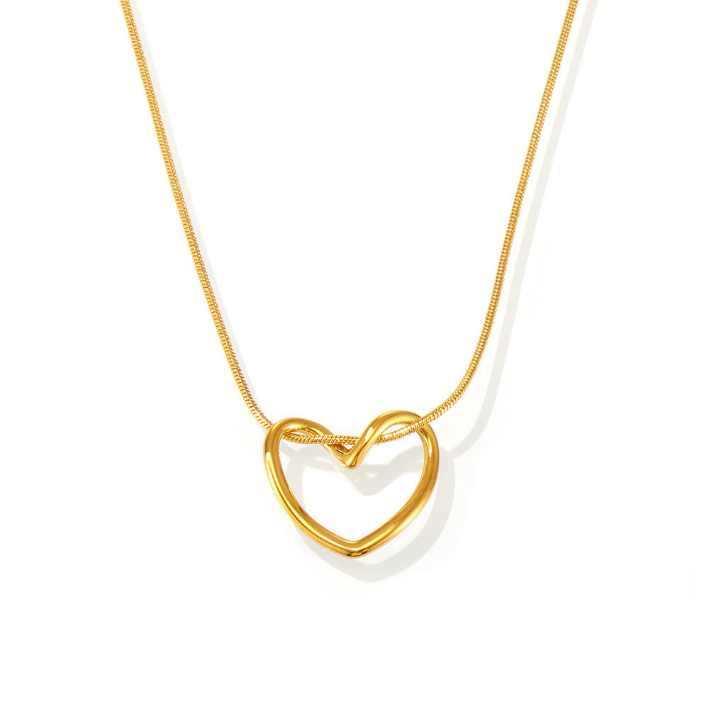 Stillness heart Necklace -Some love doesn’t rush. It stays. It settles. It feels like stillness.