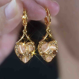 Golden Glitter Heart Earrings Golden Glitter Heart Earrings