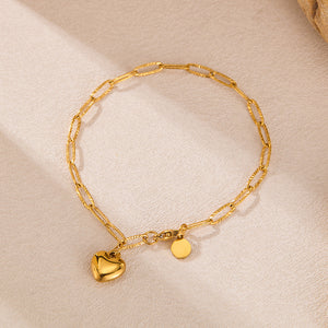 Golden Heart Link Bracelet Golden Heart Link Bracelet