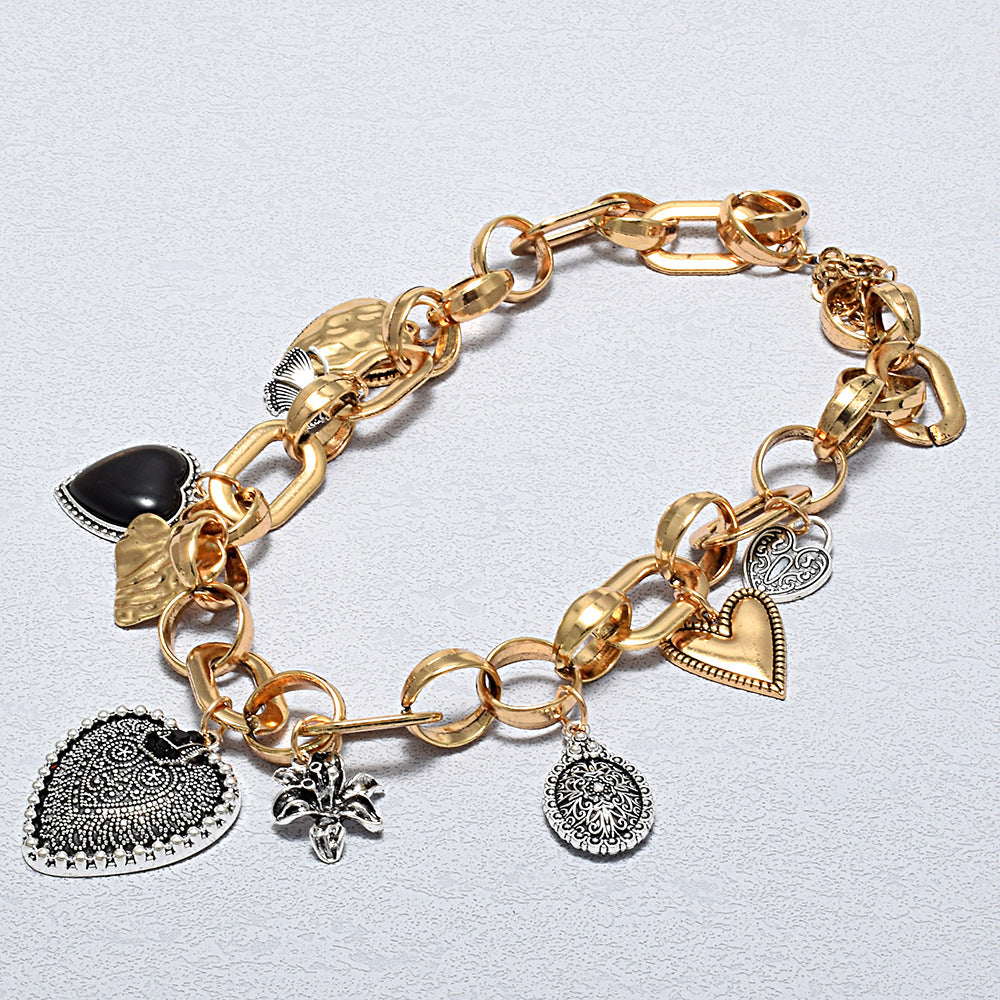 Eclectic Heart Charm Necklace