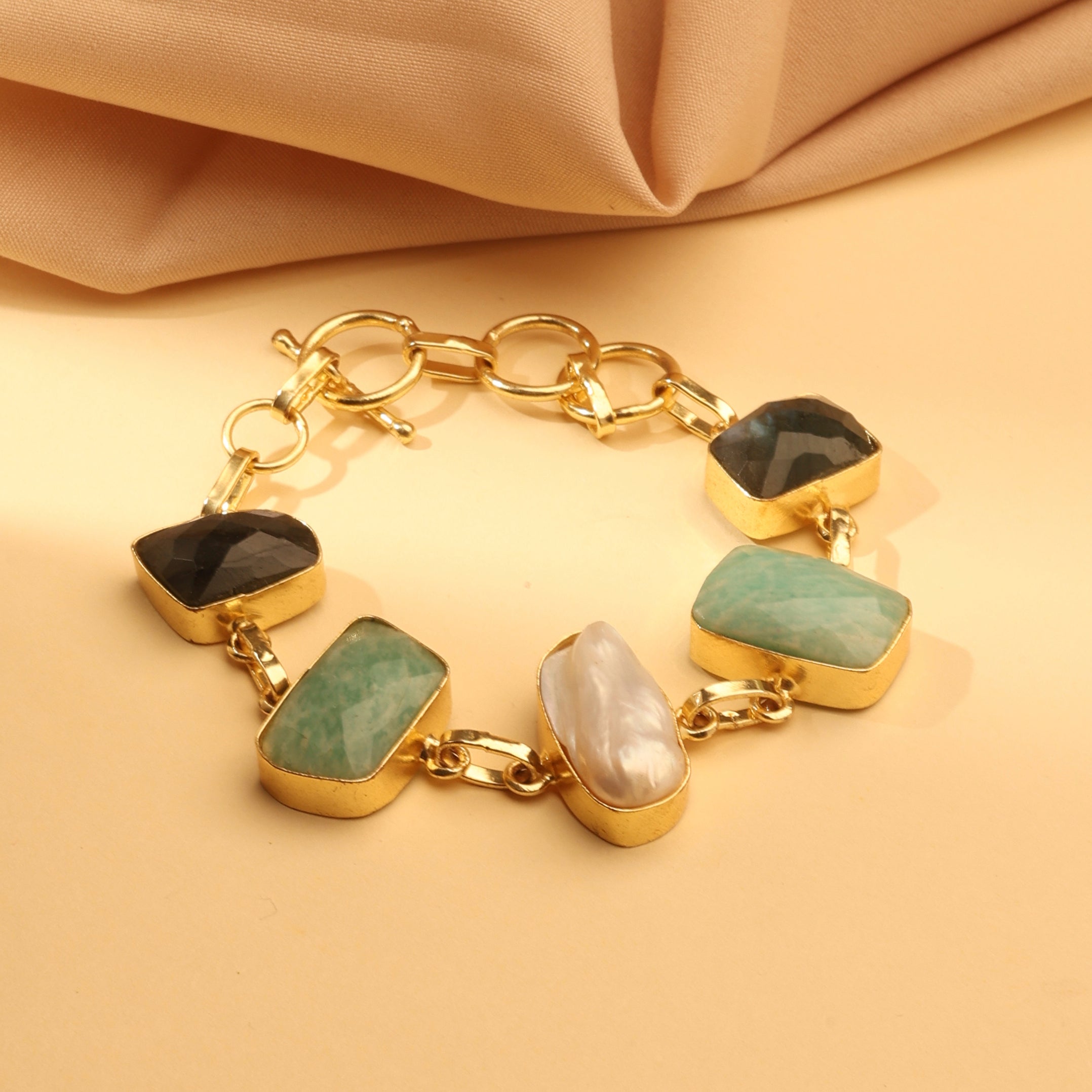 Satrangi Stone Link Bracelet