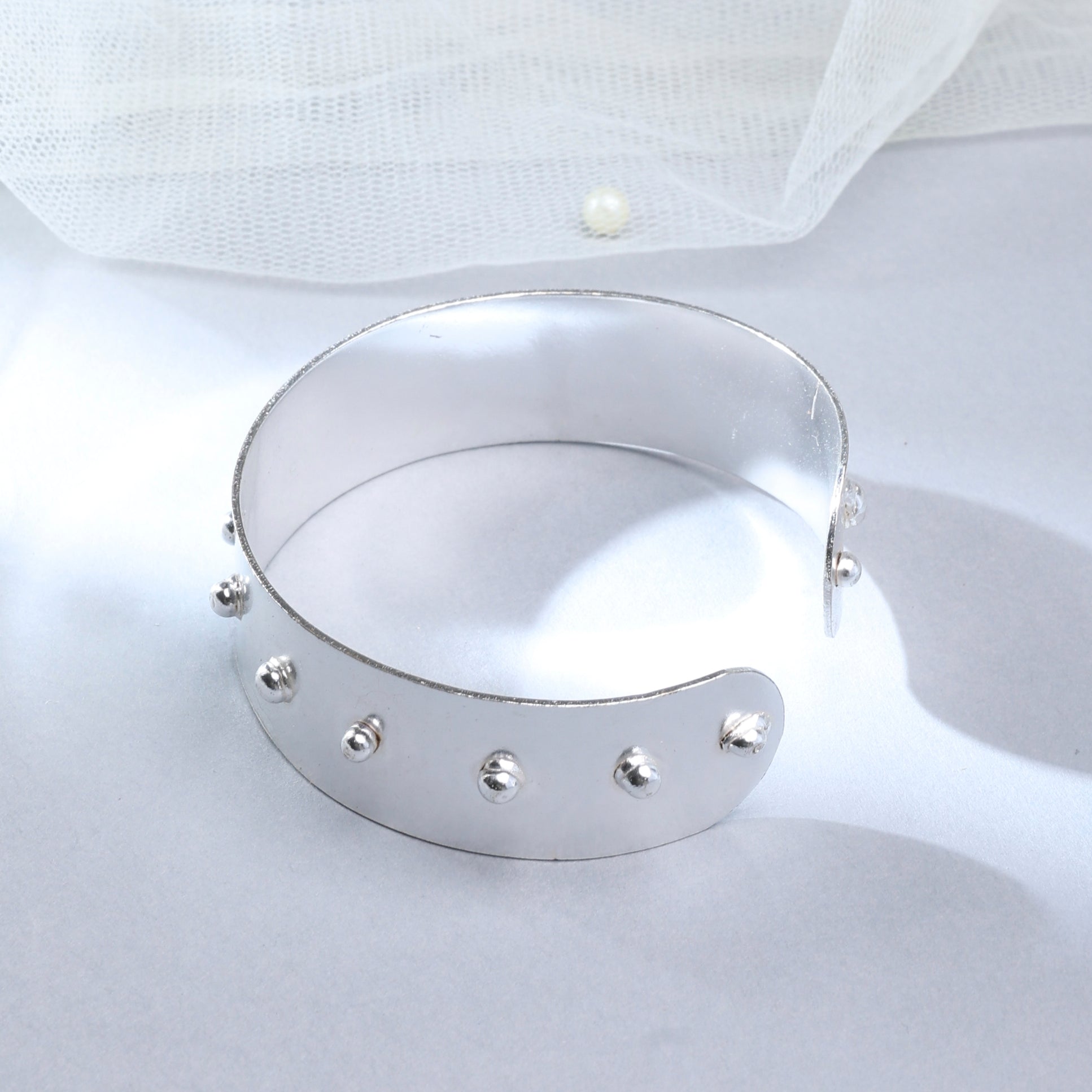 The Orbit Stud Cuff – Silver Plated