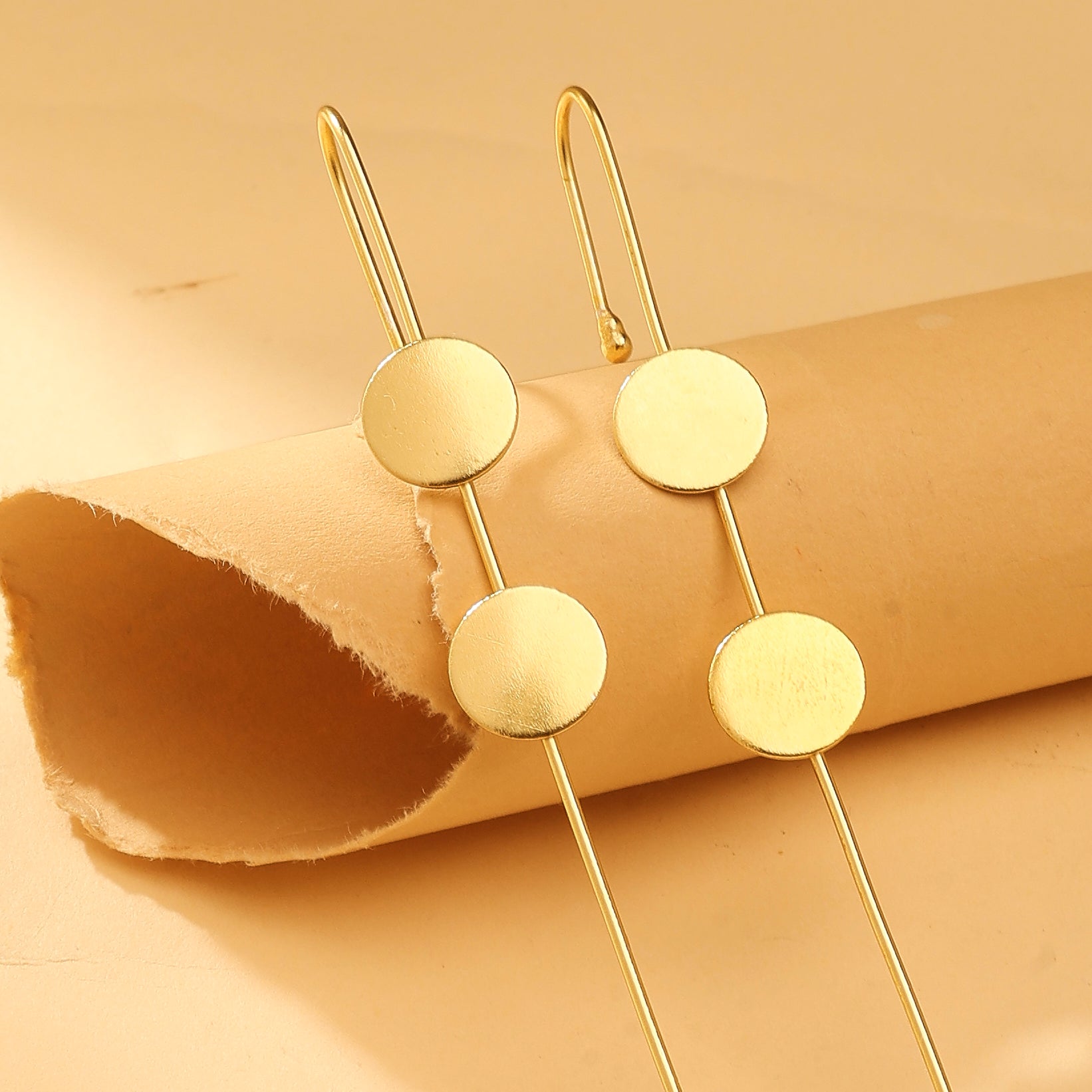 Double Disc Ear Cuff Earrings