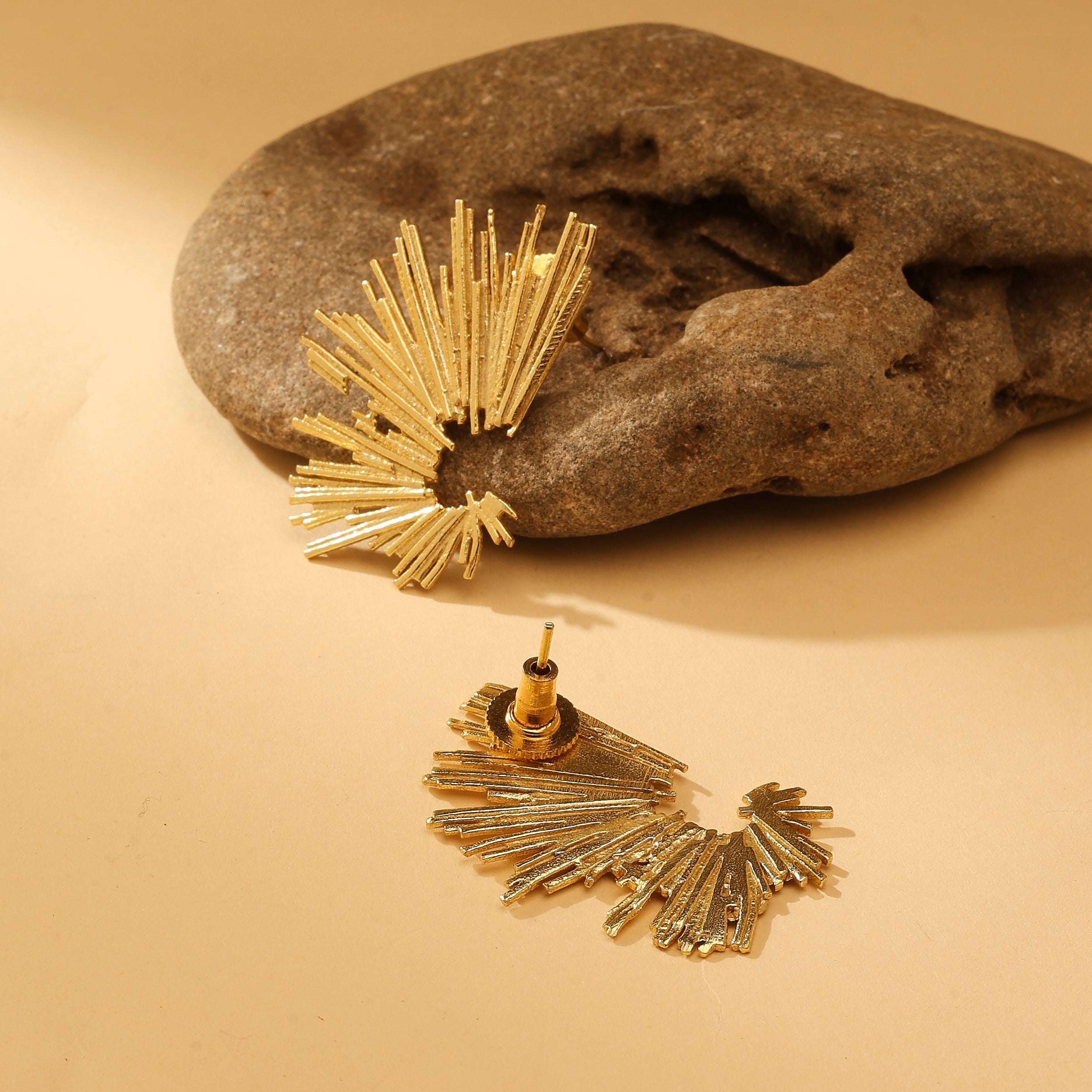 Sunburst Fan Stud Earrings