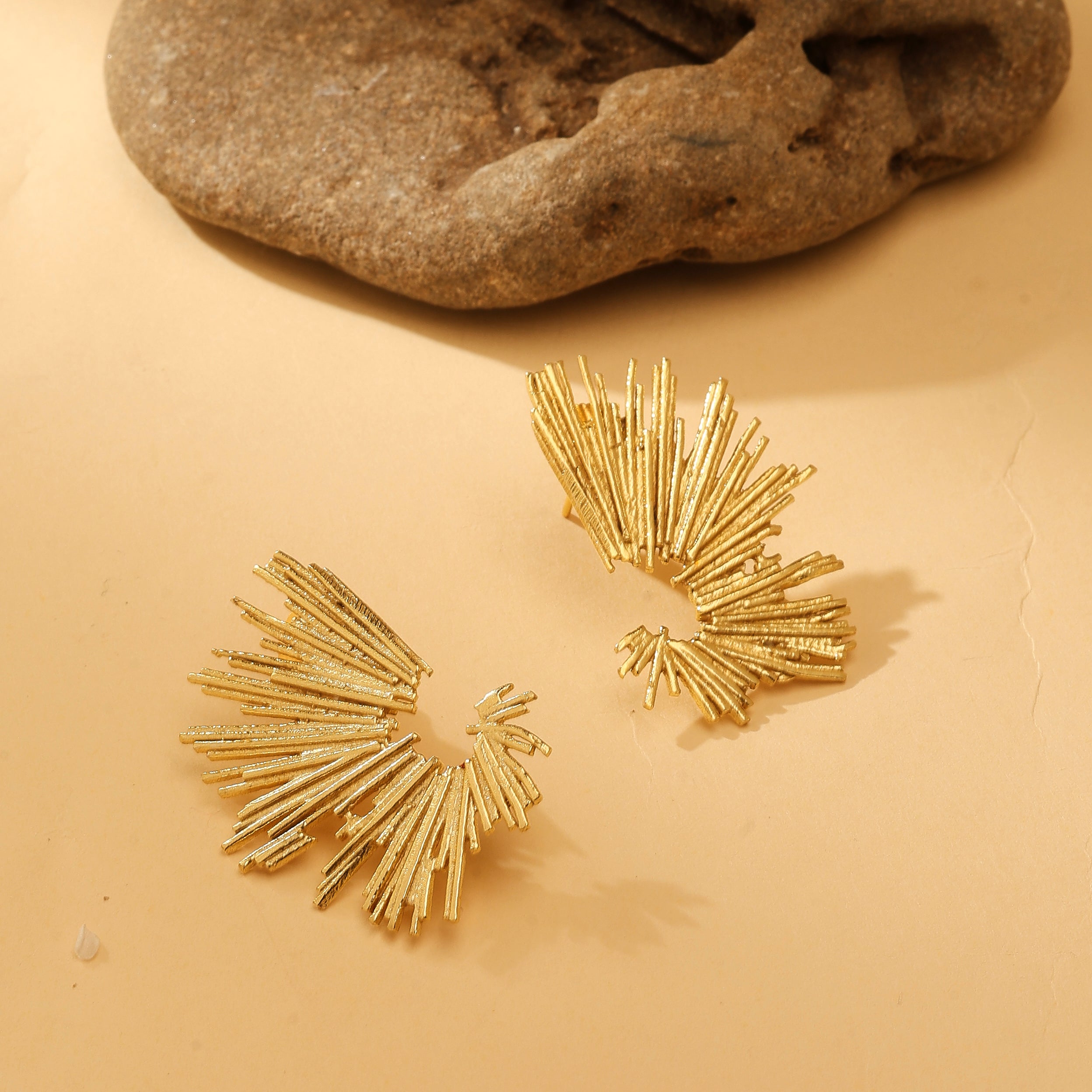 Sunburst Fan Stud Earrings