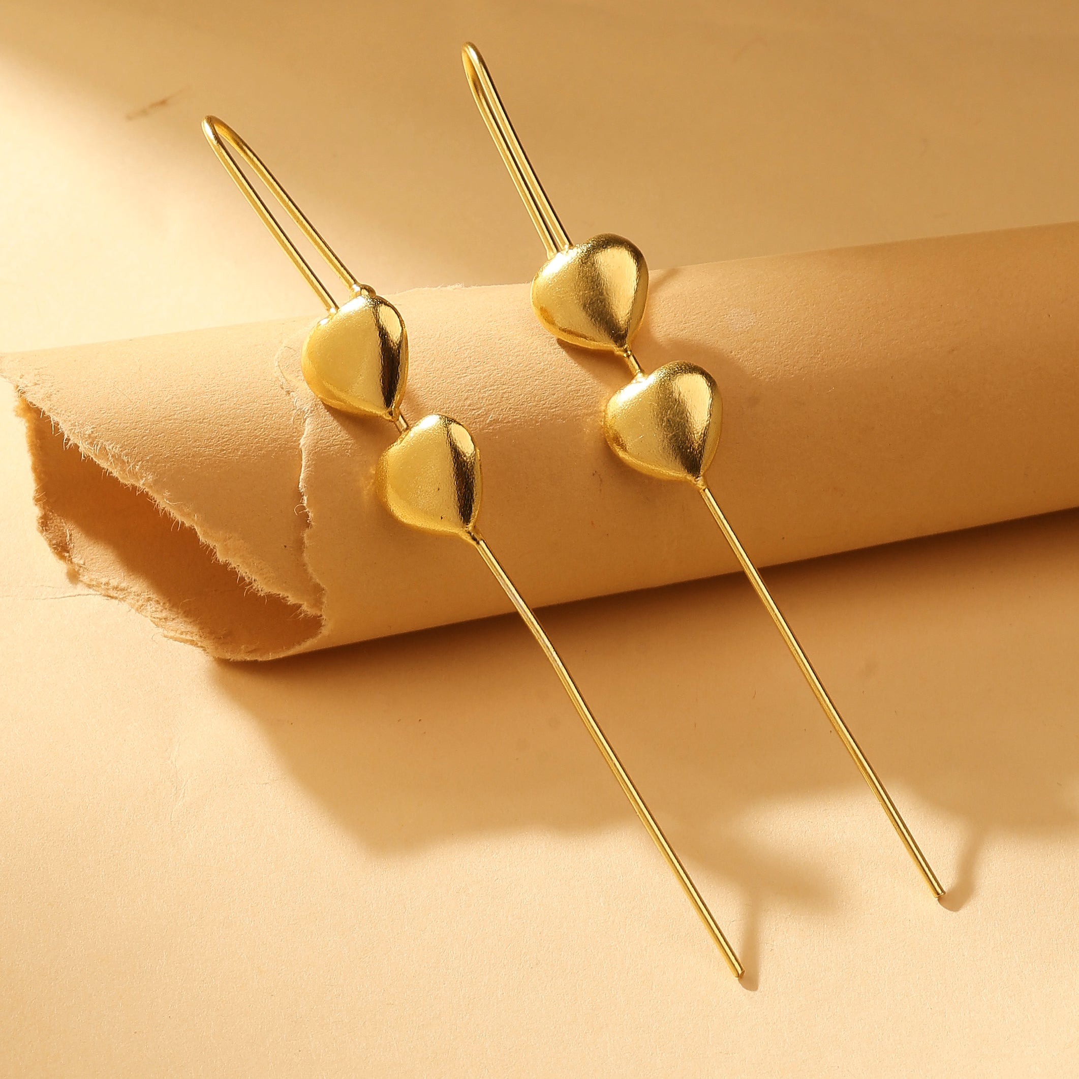 Double Heart Ear Cuff Earrings