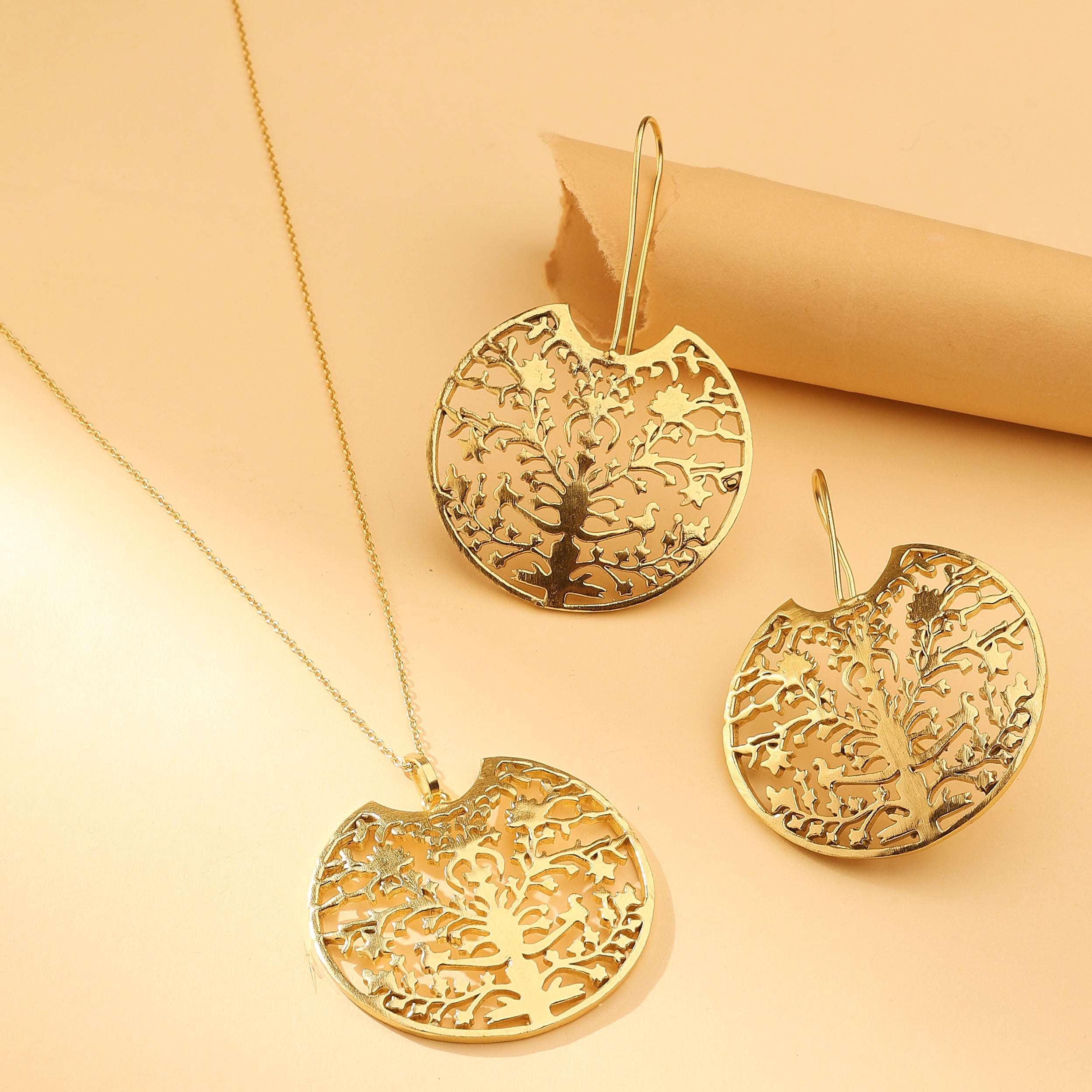 Tree of Life Pendant Necklace & Earrings Set