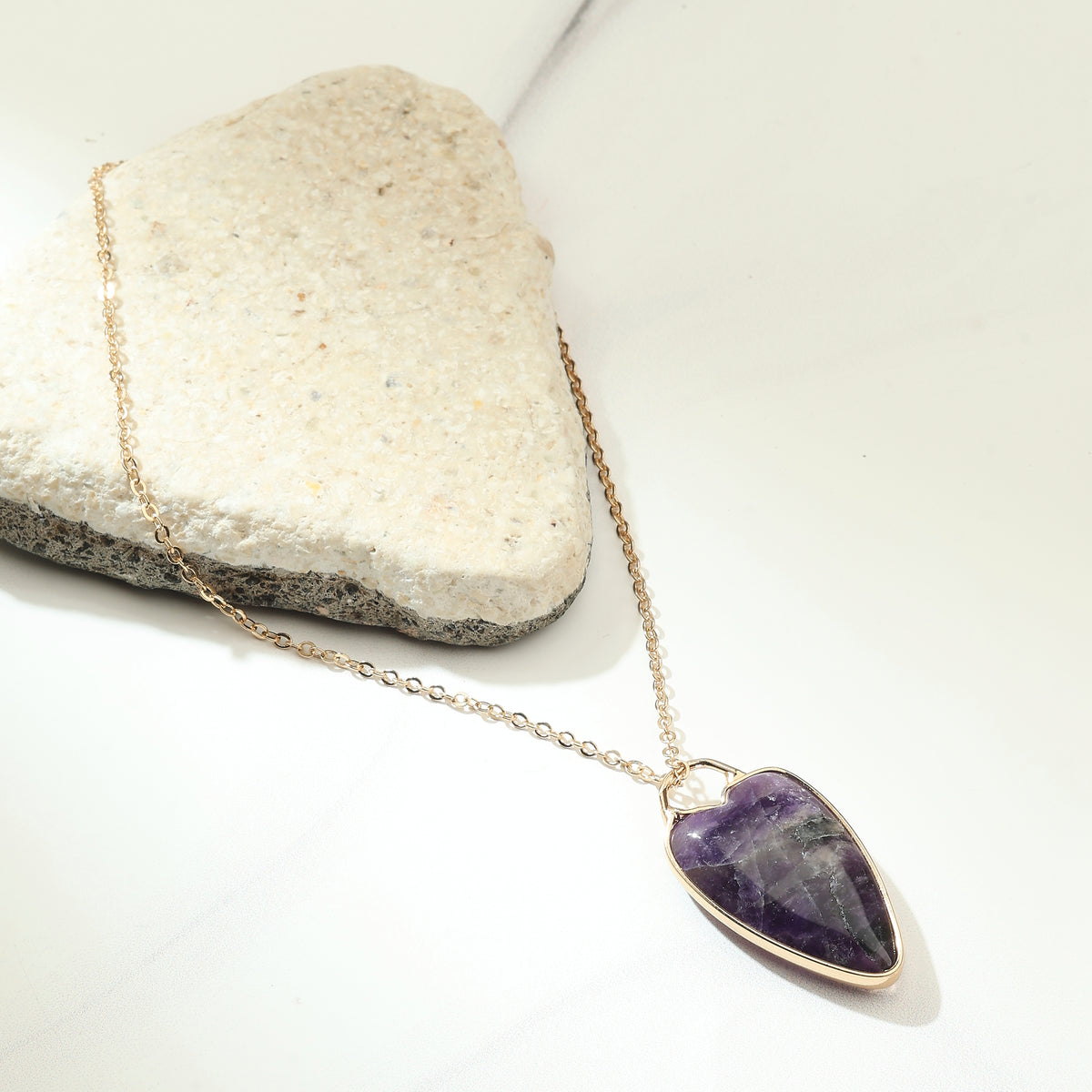 Amethyst Heart Pendant Necklace