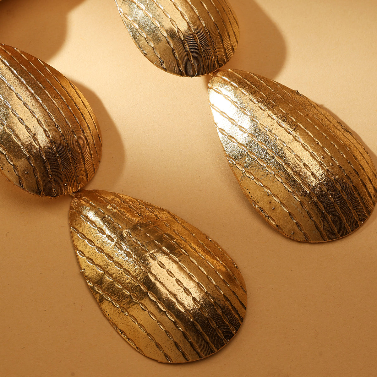 Golden Petal Tiered Earrings