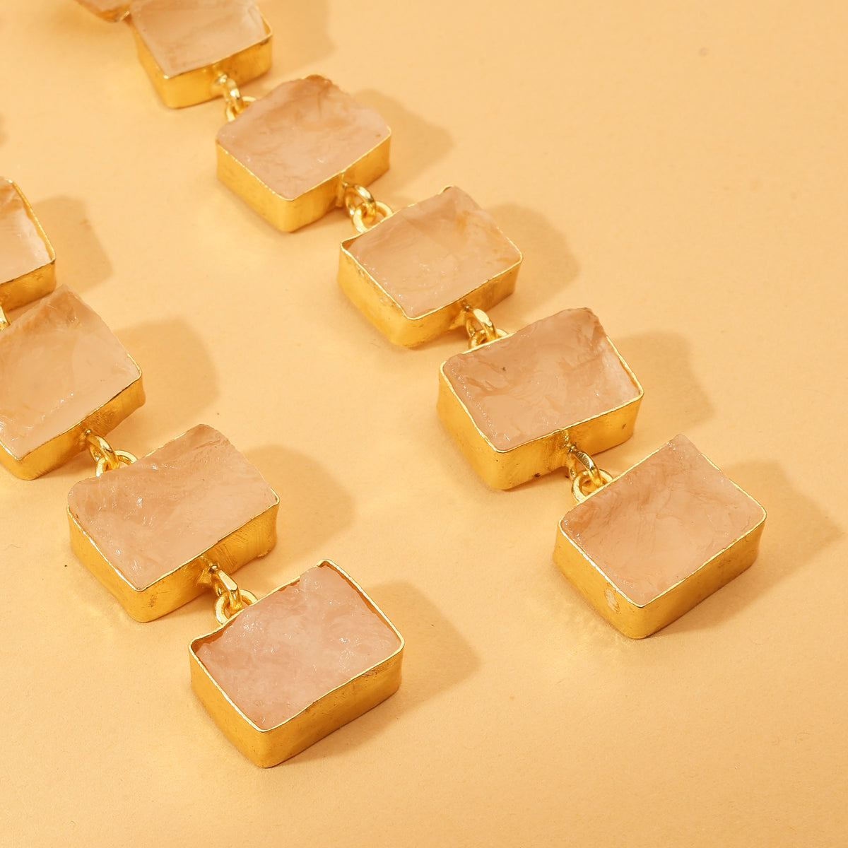 Rose Quartz Cascade Earrings