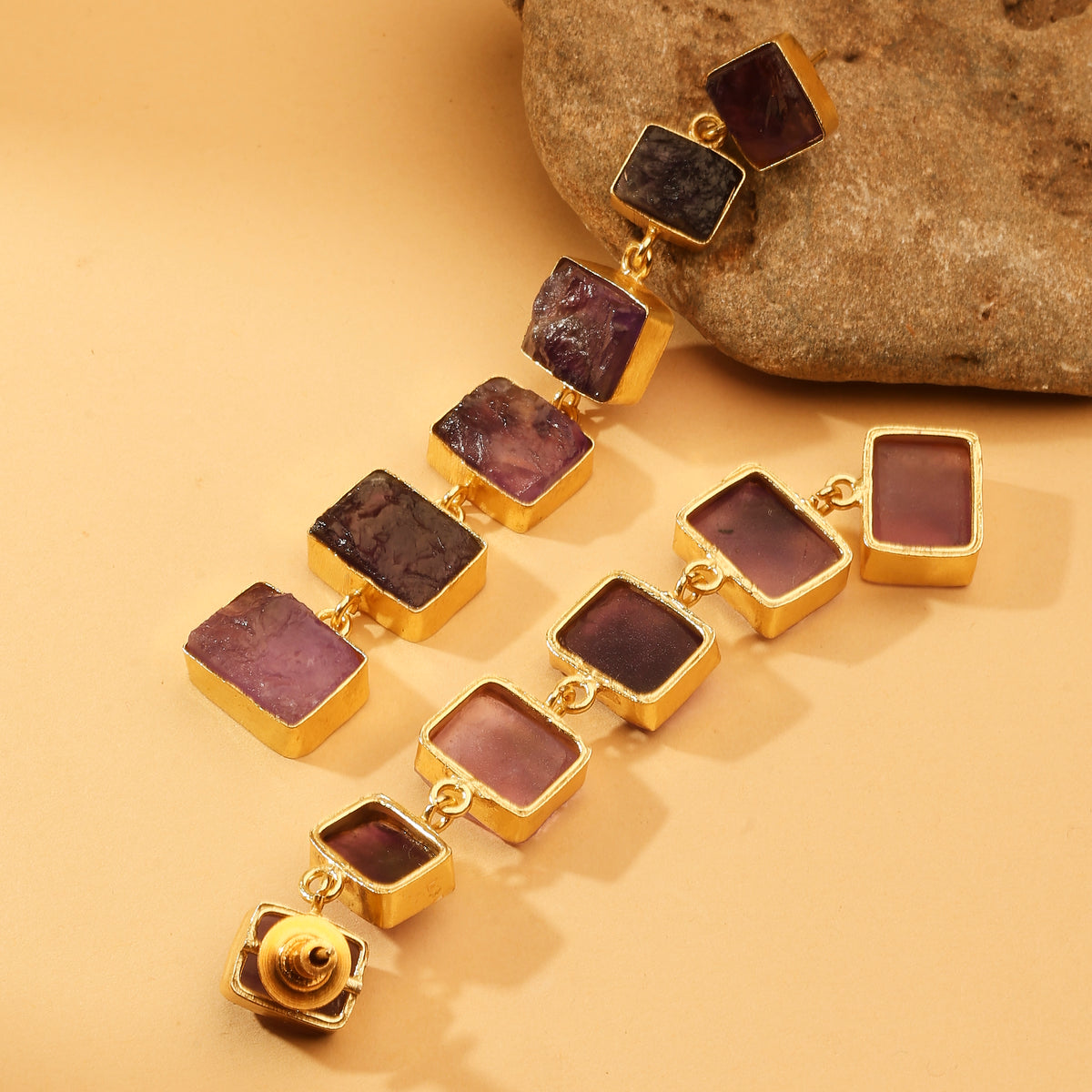 Amethyst Stone Drop Earrings