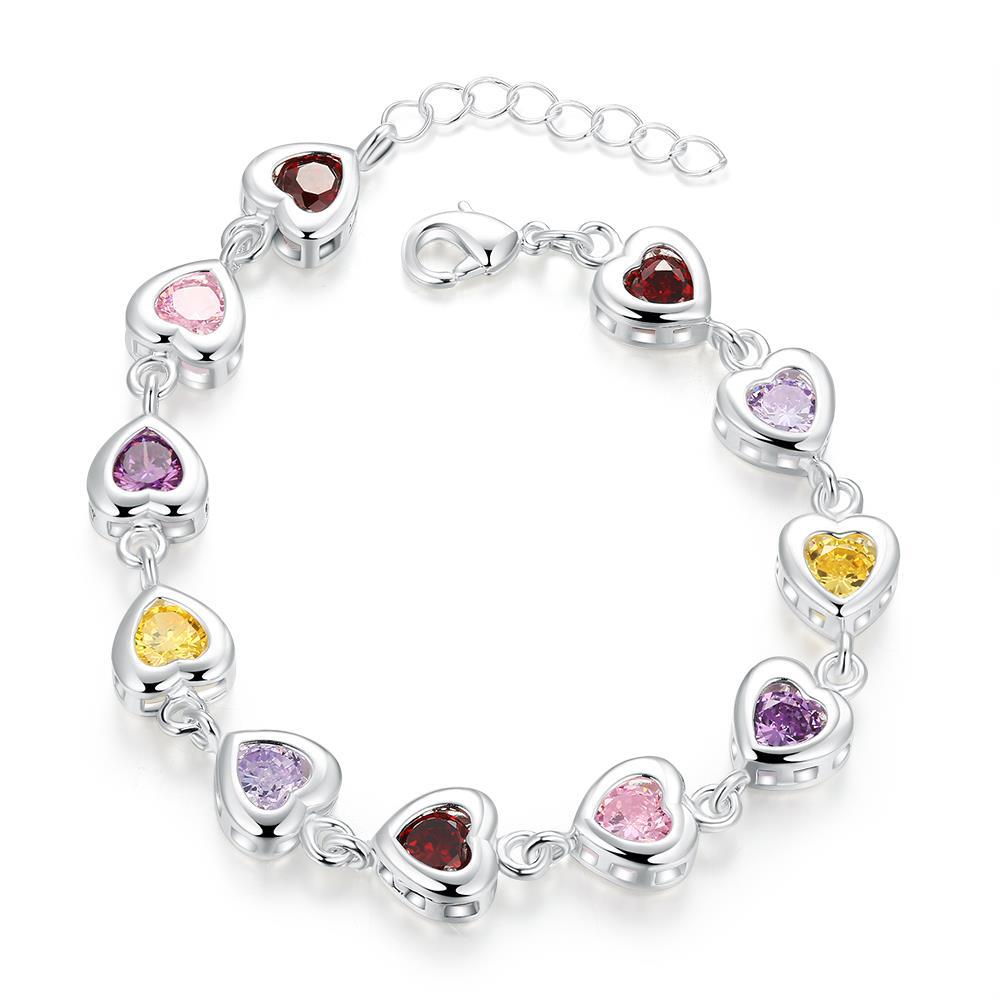 Rainbow Heart CZ Bracelet